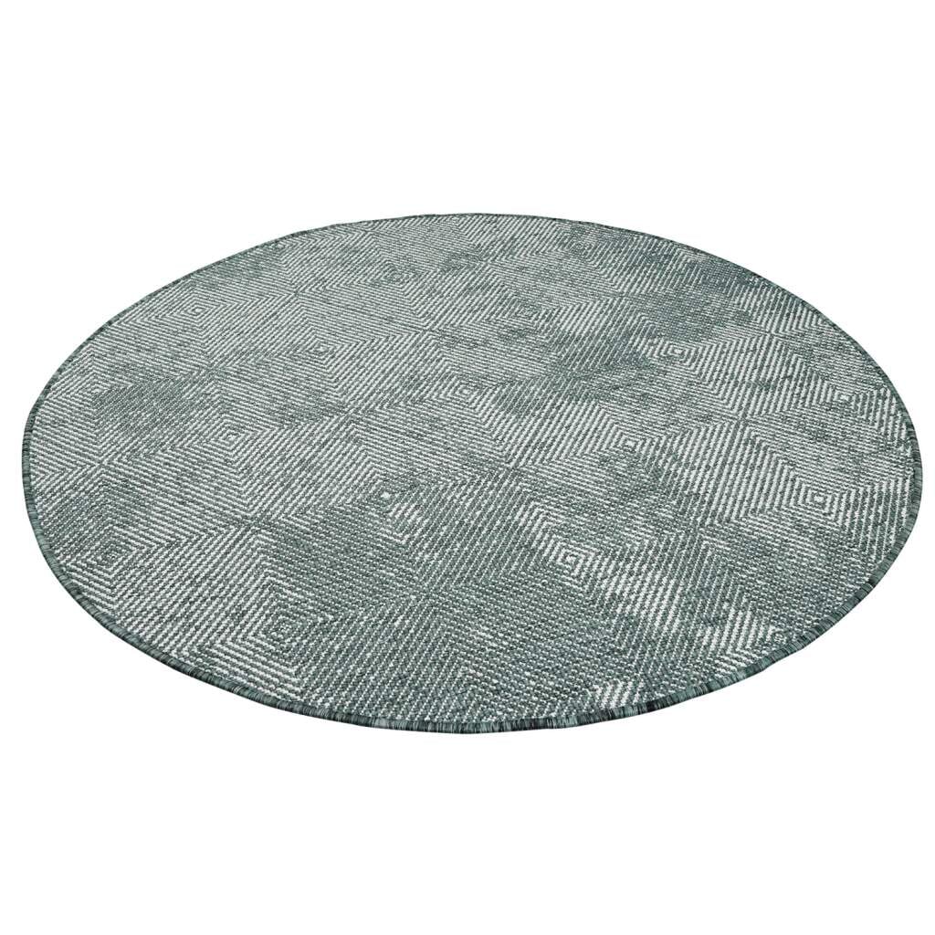 Carpet City Outdoorteppich »DUO RUG 5845«, rund, 5 mm Höhe, Wendeteppich Wetterfest In- & Outdoor, Balkon, Terrasse, Wohnzimmer