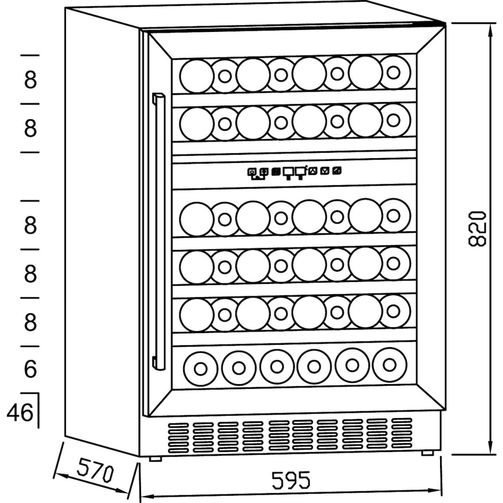 Hanseatic Weinkühlschrank »HWC46GCIA«, für 46 Standardflaschen á 075l