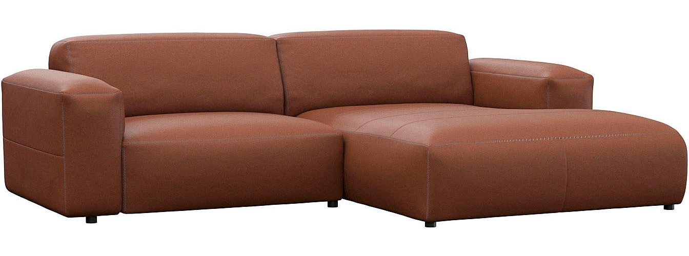 FLEXLUX Ecksofa »Lucera Chaislongue rechts oder links, L-Form, bequem«, modern & anschmiegsam, Kaltschaum, Stahl-Wellenunterfederung