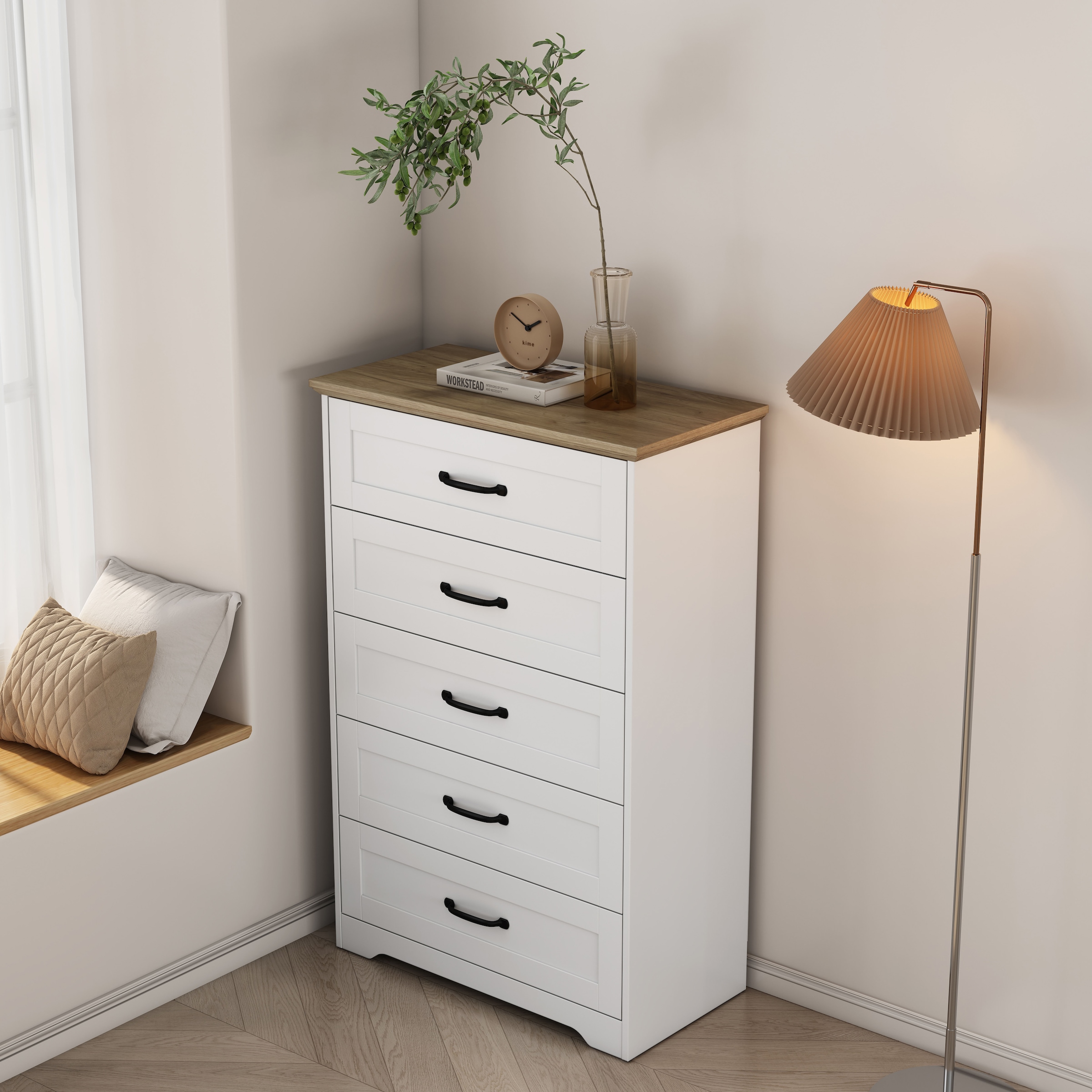 OTTO home Schubkastenkommode »Emmilia Sideboard im Landhaus Design« Kommode mit viel Stauraum im Schlafzimmer,  Schubladenschrank Sideboard Wäscheschrank Skandi Design