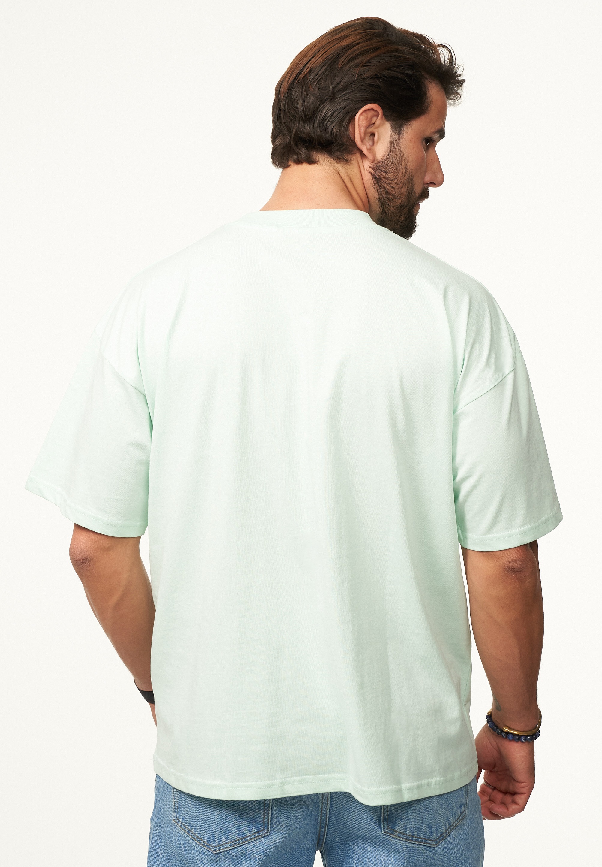 SOULSTAR T-Shirt »Kurzarm Oversize aus 100% Baumwolle mit Rundhalsausschnitt Crew Neck für Herren« Herren Oversize-Fit Kurzarm Shirt mit Rundhals-Ausschnitt