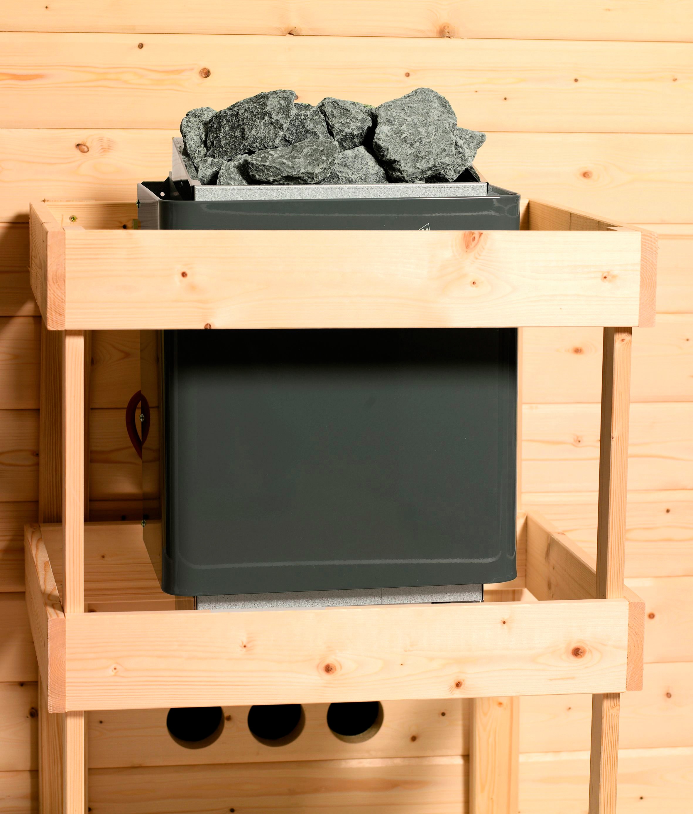 welltime Sauna »Anni«, 3,6-kW-Plug & Play Ofen mit int. Steuerung