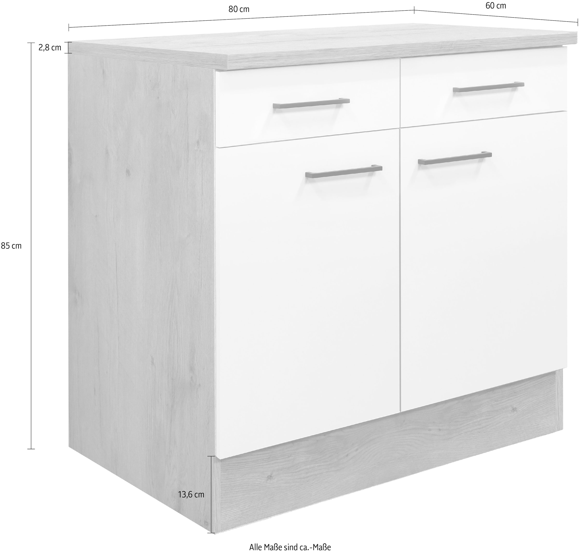 Flex-Well Unterschrank »Vintea«, (B x H x T) 80 x 85 x 60 cm, für viel Stauraum