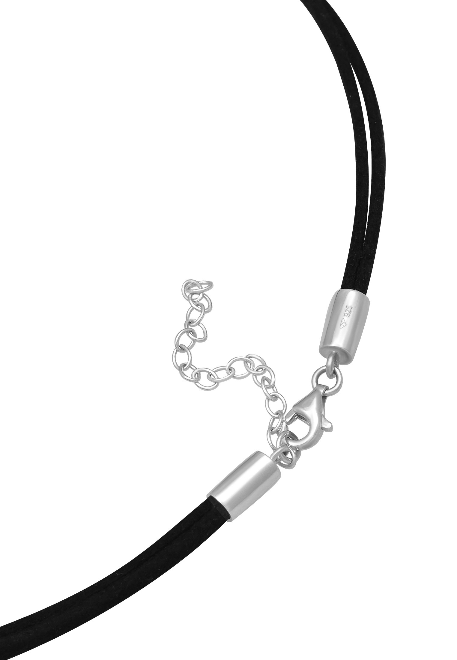 Elli Choker »Halskette Choker Blume des Lebens Textilband 925 Silber«