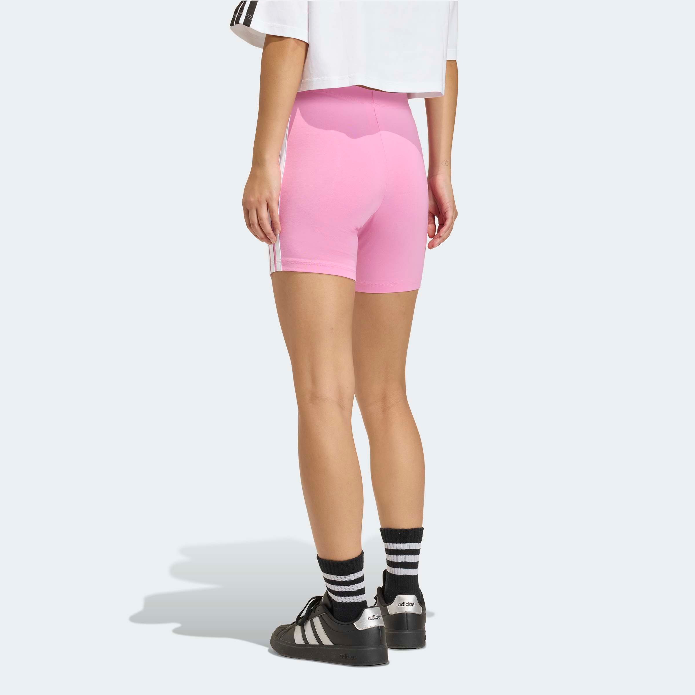 adidas Sportswear Trainingstights »ESSENTIALS 3-STREIFEN HIGH WAISTED KURZE LEGGINGS«  kurze Leggings, mittelhoher Bund, flacher, elastischer Bund