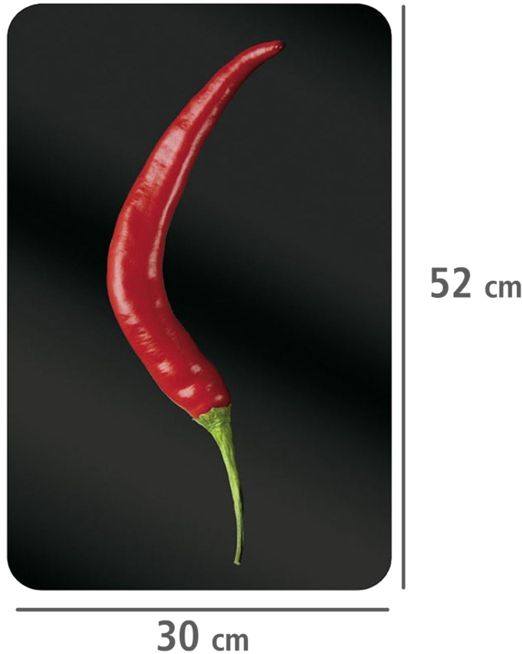 WENKO Herd-Abdeckplatte »Universal Modell Hot Peperoni«, (Set, 2 tlg.), Herdabdeckung für alle Herdarten, kratzfest, mit rutschfesten Füßen