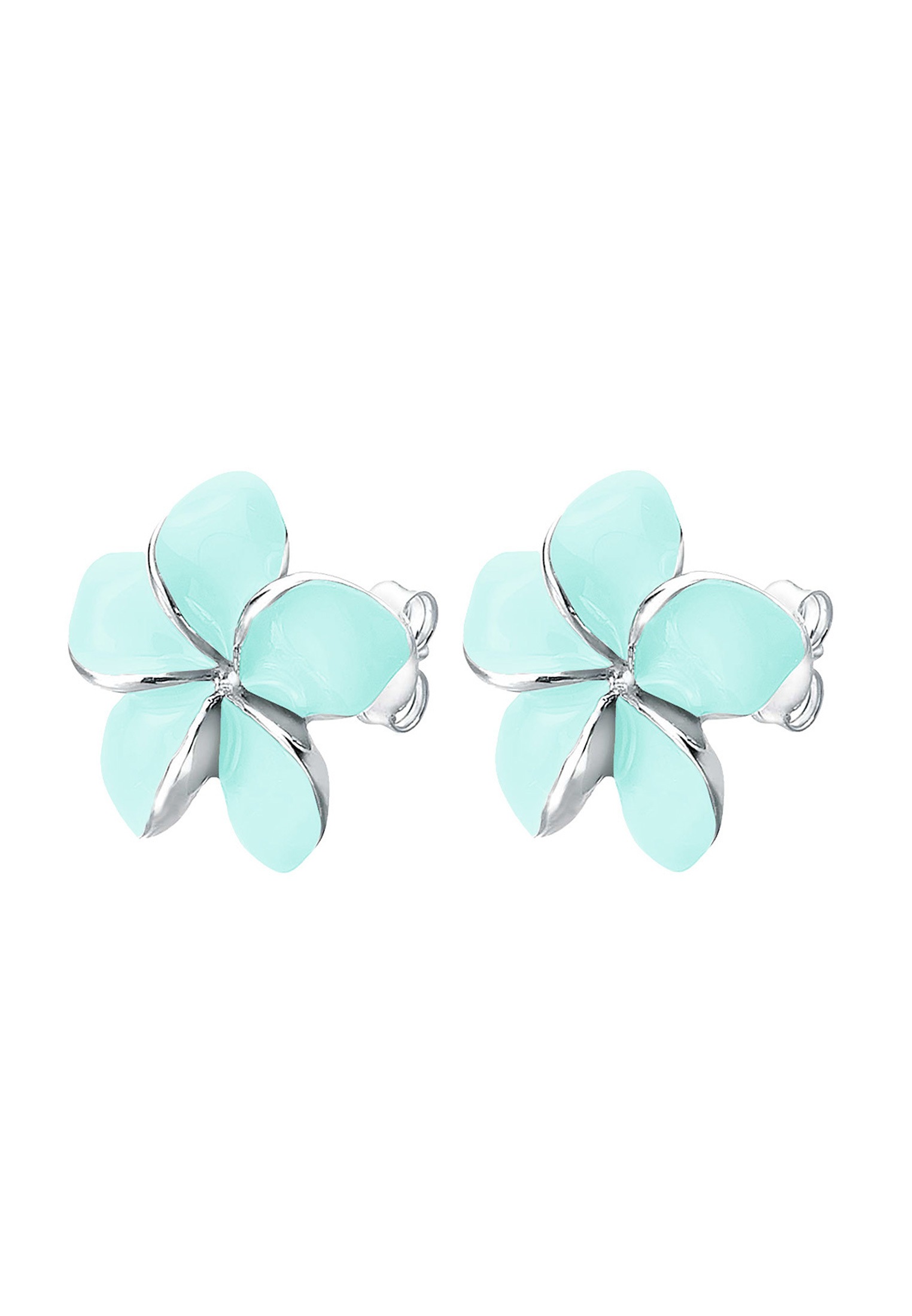 Elli Paar Ohrstecker »Ohrringe Elli Ohrringe Frangipani Blüte Mint Emaille 925 Silber«