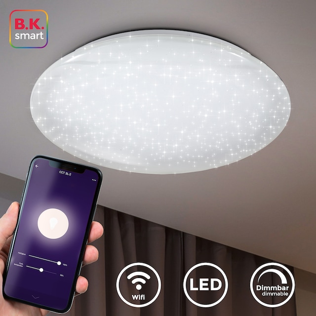 B.K.Licht LED Deckenleuchte, 1 flammig-flammig, Smart Home, Deckenlampe,  Sternenlicht, Leuchte, dimmbar, 40W, WiFi online kaufen | mit 3 Jahren XXL  Garantie