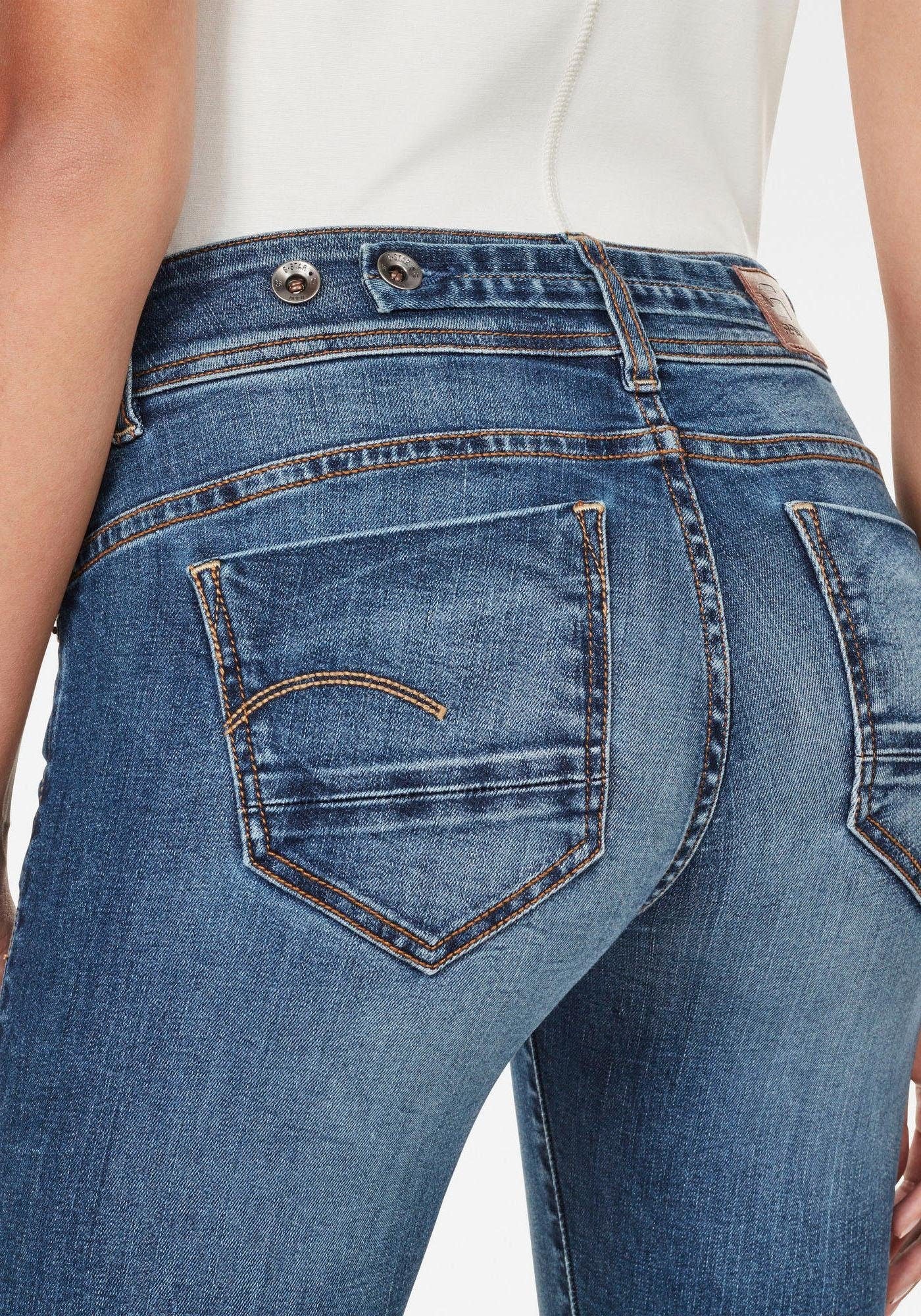 G-STAR Straight-Jeans »Midge Straight Women«, mit Used-Effekten