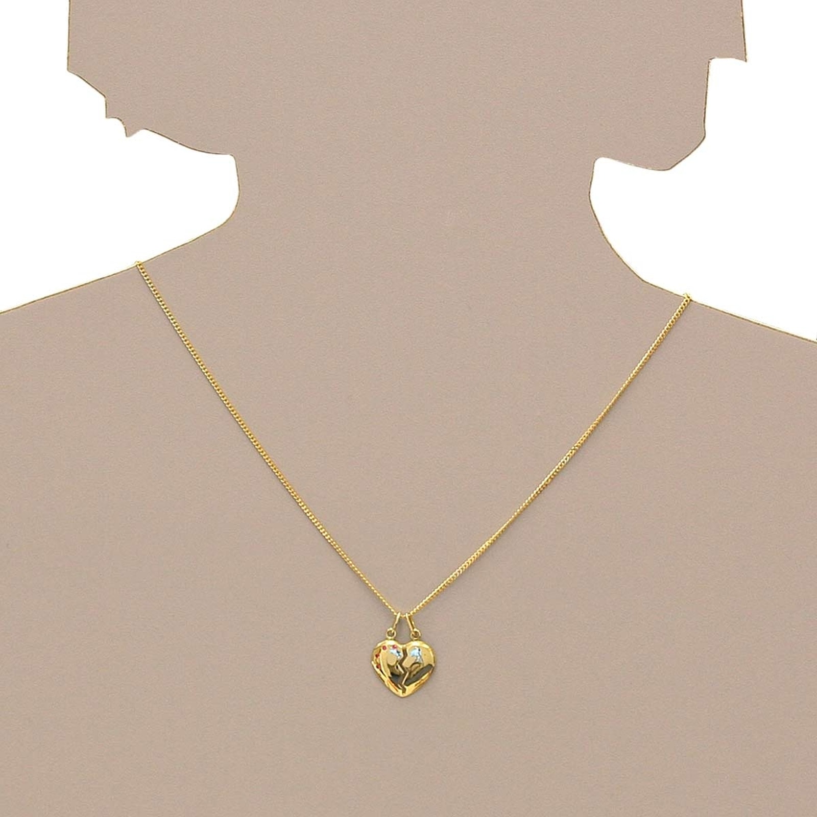 OSTSEE-SCHMUCK Kettenanhänger »- geteiltes Herz - Silber 925/000, vergoldet - sy. Rubin«