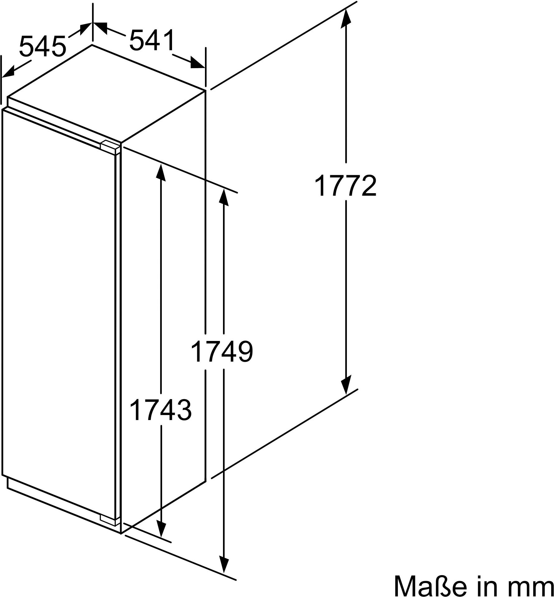 NEFF Einbaukühlschrank »KI1812FF0«, KI1812FF0, 177,2 breit Garantie cm 54,1 mit 3 cm hoch, XXL Jahren