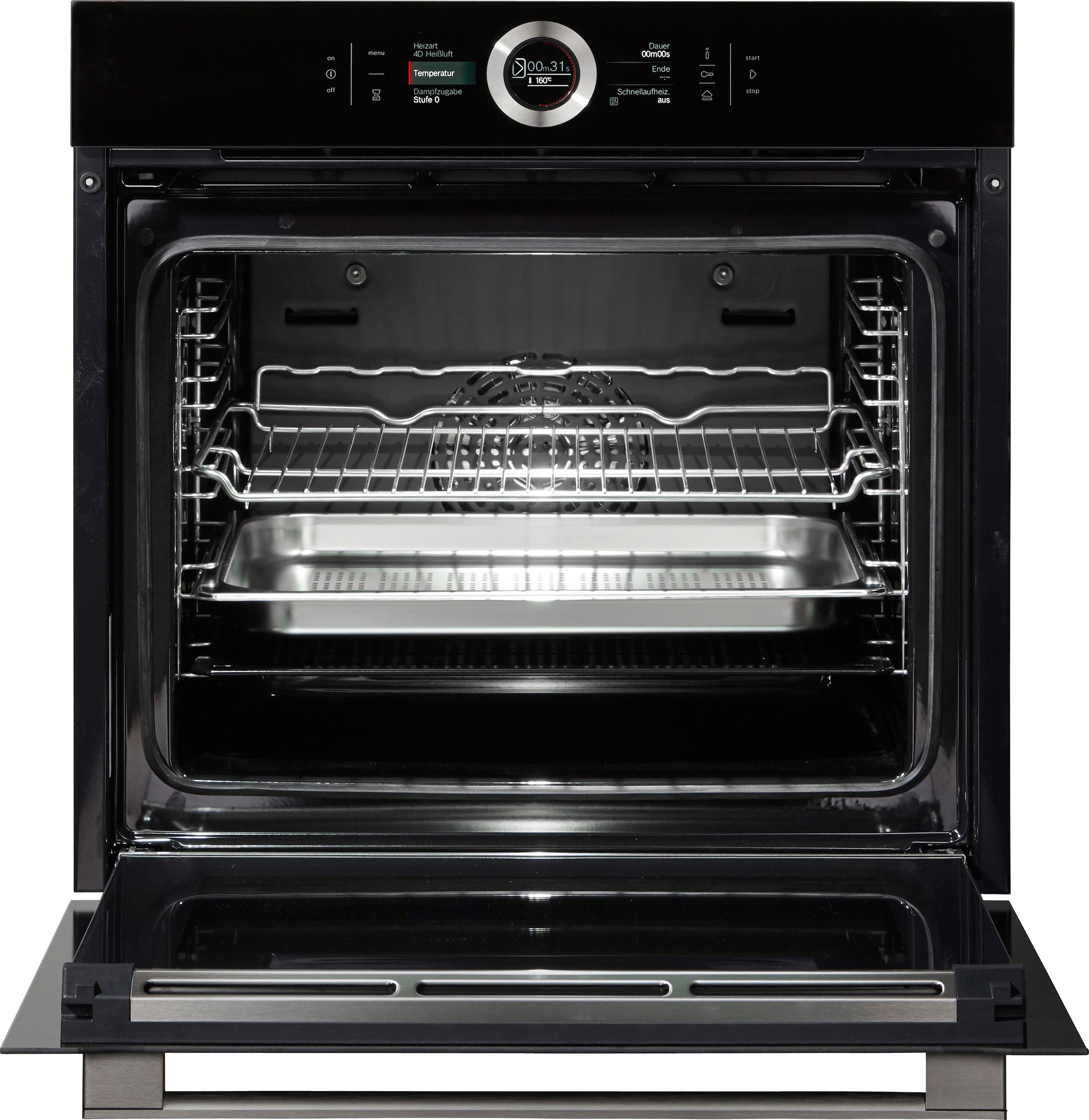 BOSCH Dampfbackofen Serie 8 »HSG636BB1«, mit Teleskopauszug nachrüstbar, ecoClean Direct, mit Auftaufunktion