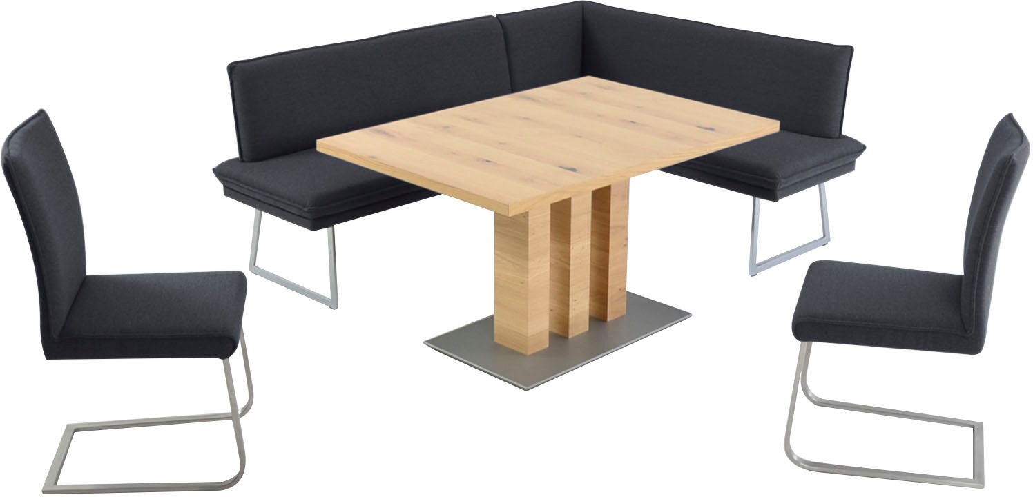 K+W Komfort & Wohnen Essgruppe »Santos III« 4 Stk. tlg. gepolsterte Eckbank und Stühle, langer Schenkel rechts oder links