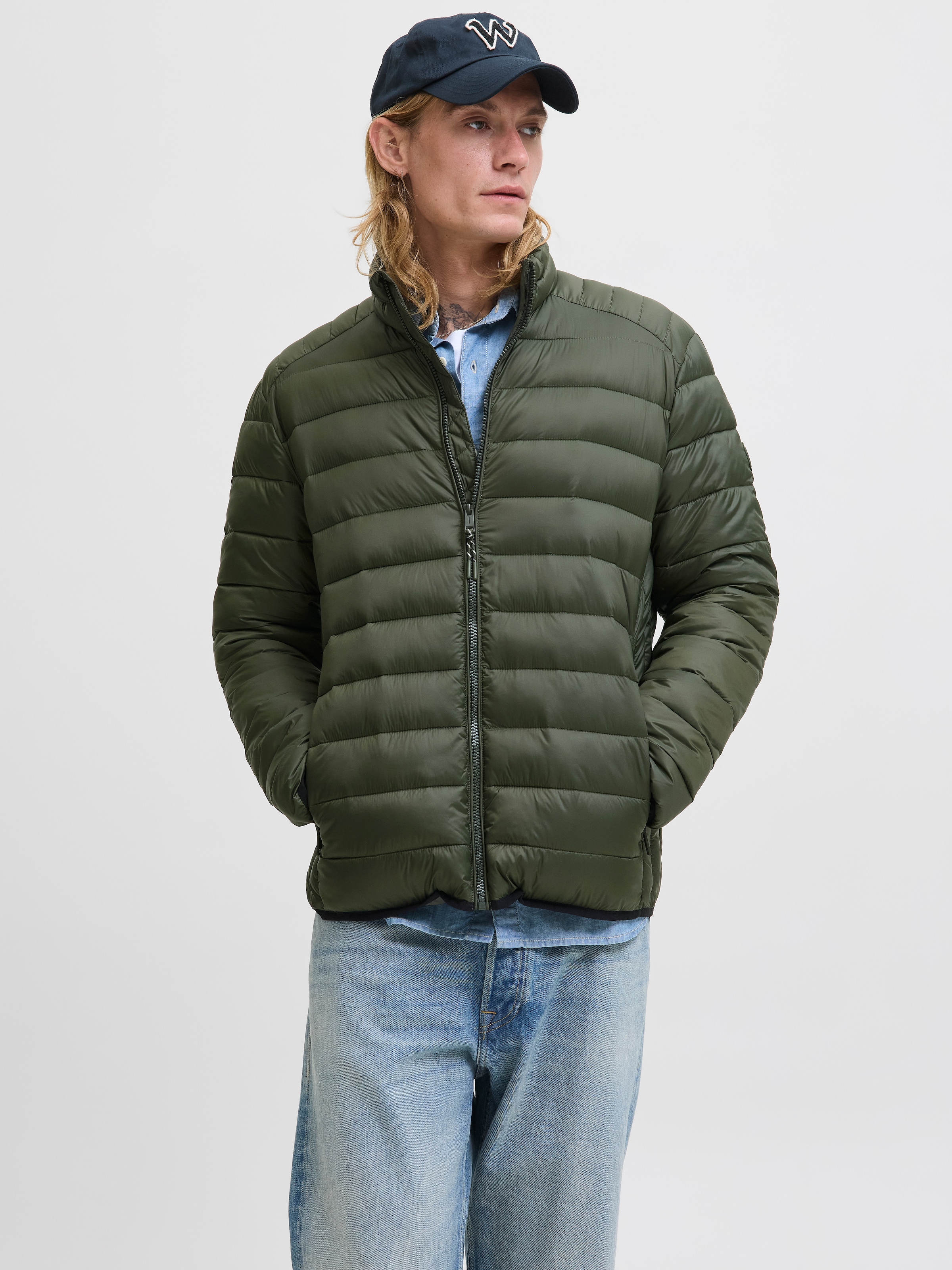 Jack & Jones Steppjacke »JJEBRADLEY LIGHT PUFFER COLLAR NOOS« ohne Kapuze