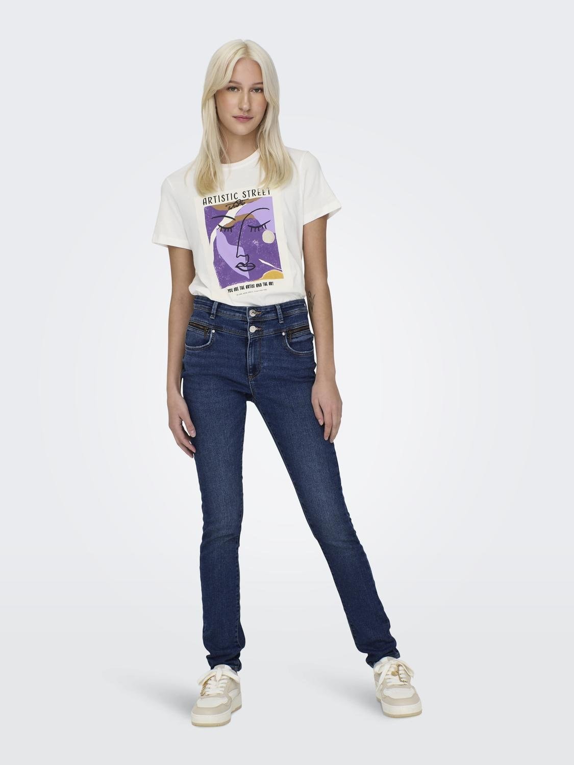 ONLY Skinny-fit-Jeans »ONLDAISY HW DB YOKE ZIP SKINNY DNM PIM«