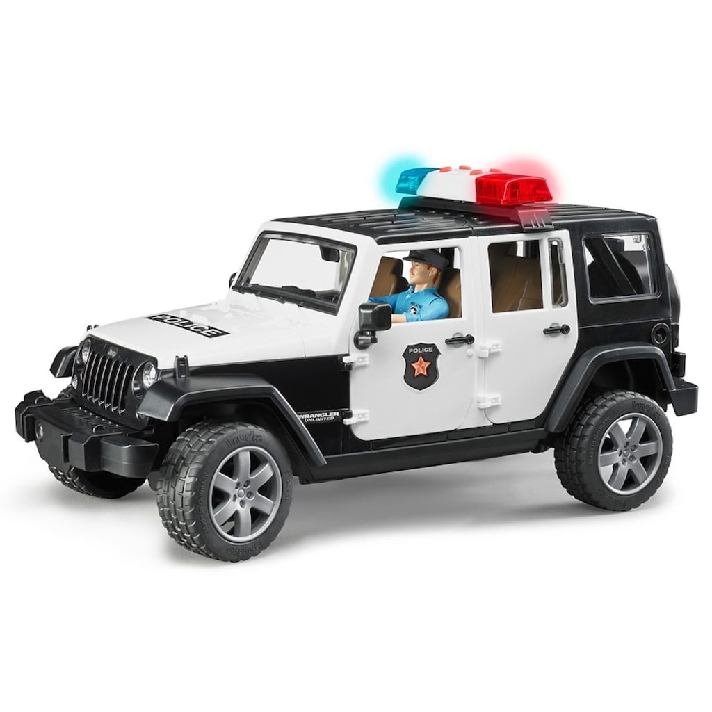 Bruder® Spielzeug-Polizei »Jeep Wrangler Polizeifahrzeug und Polizist«, (Set, 2 tlg.)