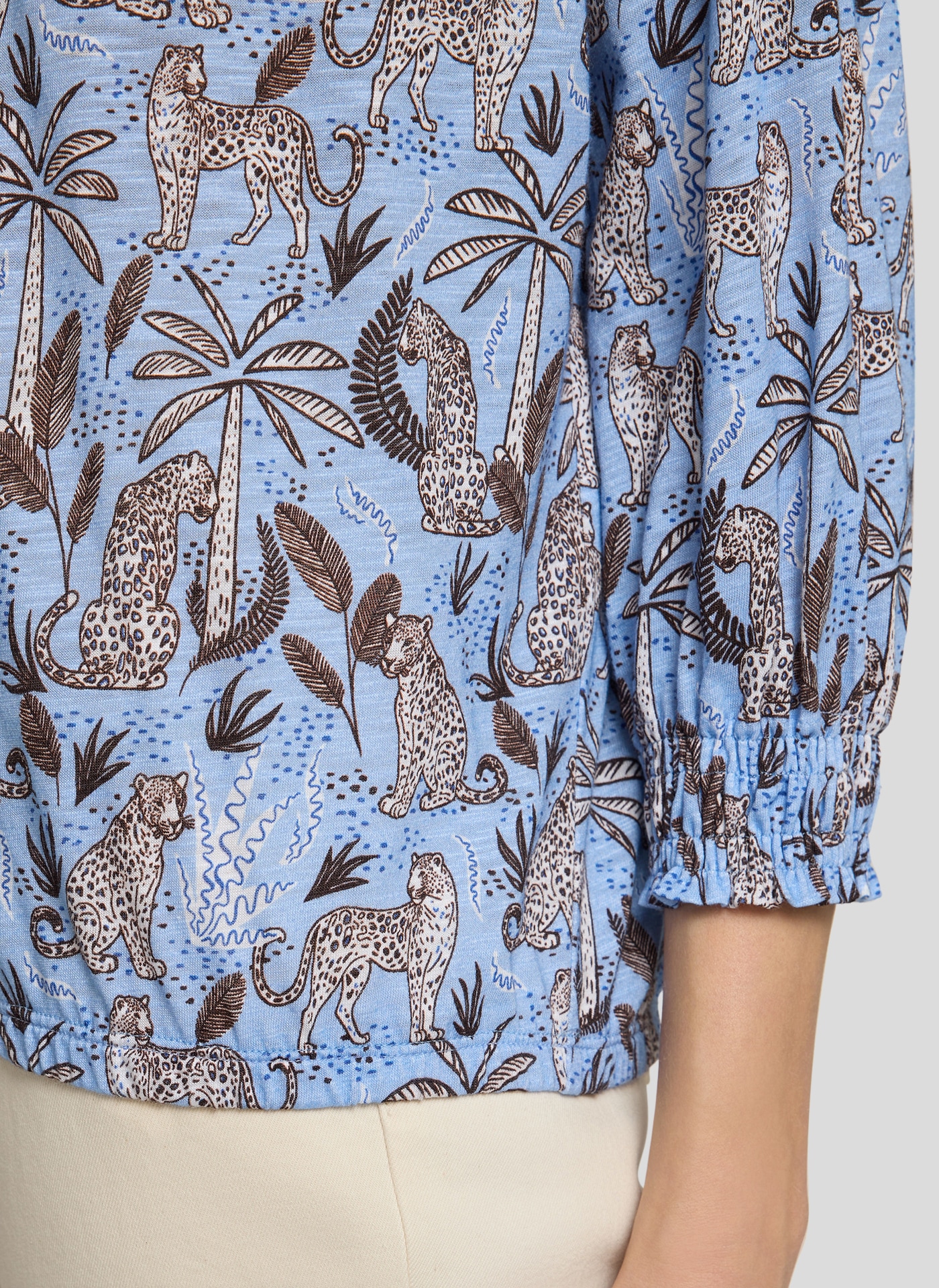 Rabe V-Shirt mit grafischem Muster und 3/4 -Arm