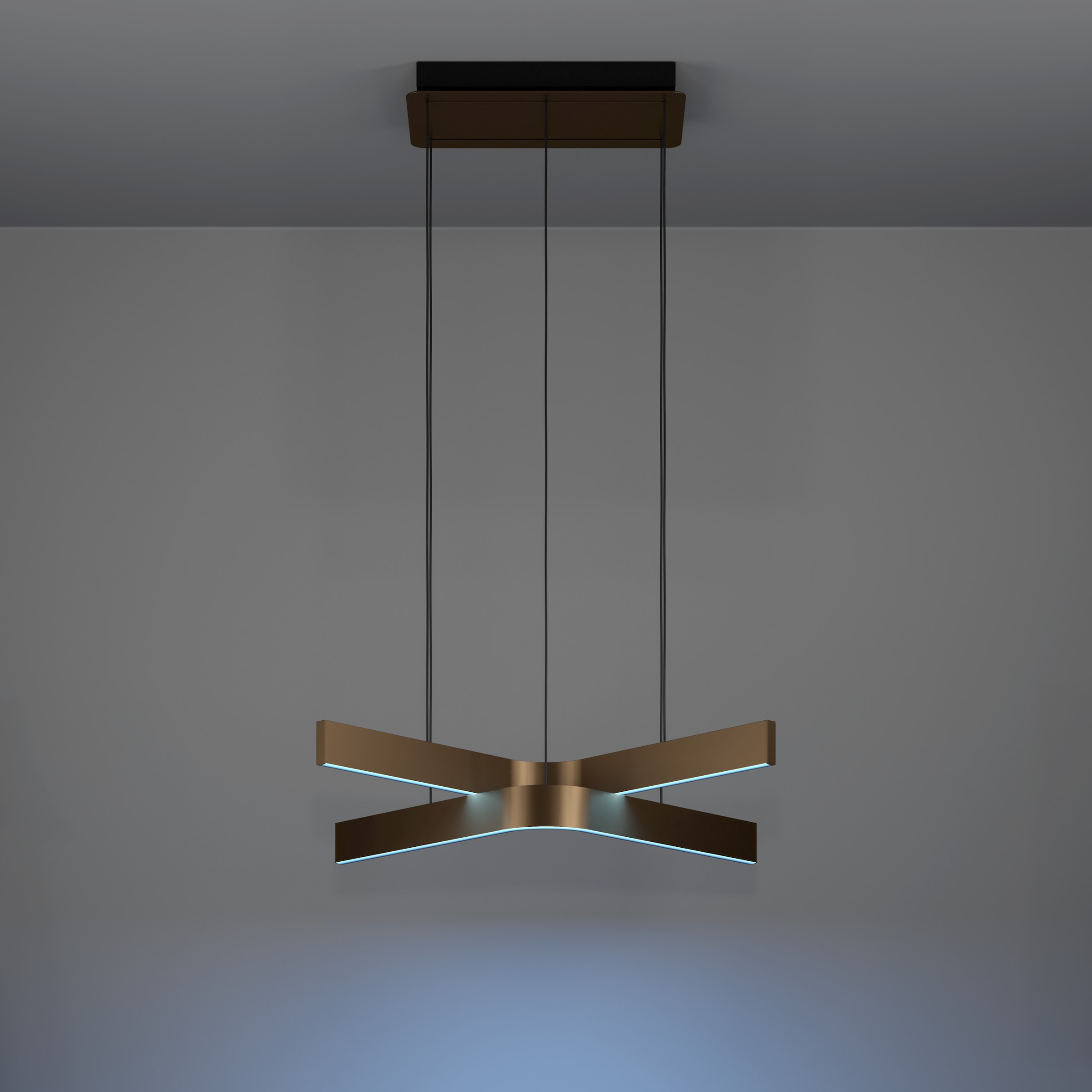 EGLO Hängeleuchte »FOLCINO-Z Pendellampe - Alu, Stahl - LED - 2X18W - IP20« LED-Modul 1 Stk. Kaltweiß | Neutralweiß | RGB | Warmweiß Hängelampe, Deckenlampe, Wohnzimmer, Esszimmer, L64 x B43,5 x H110 cm