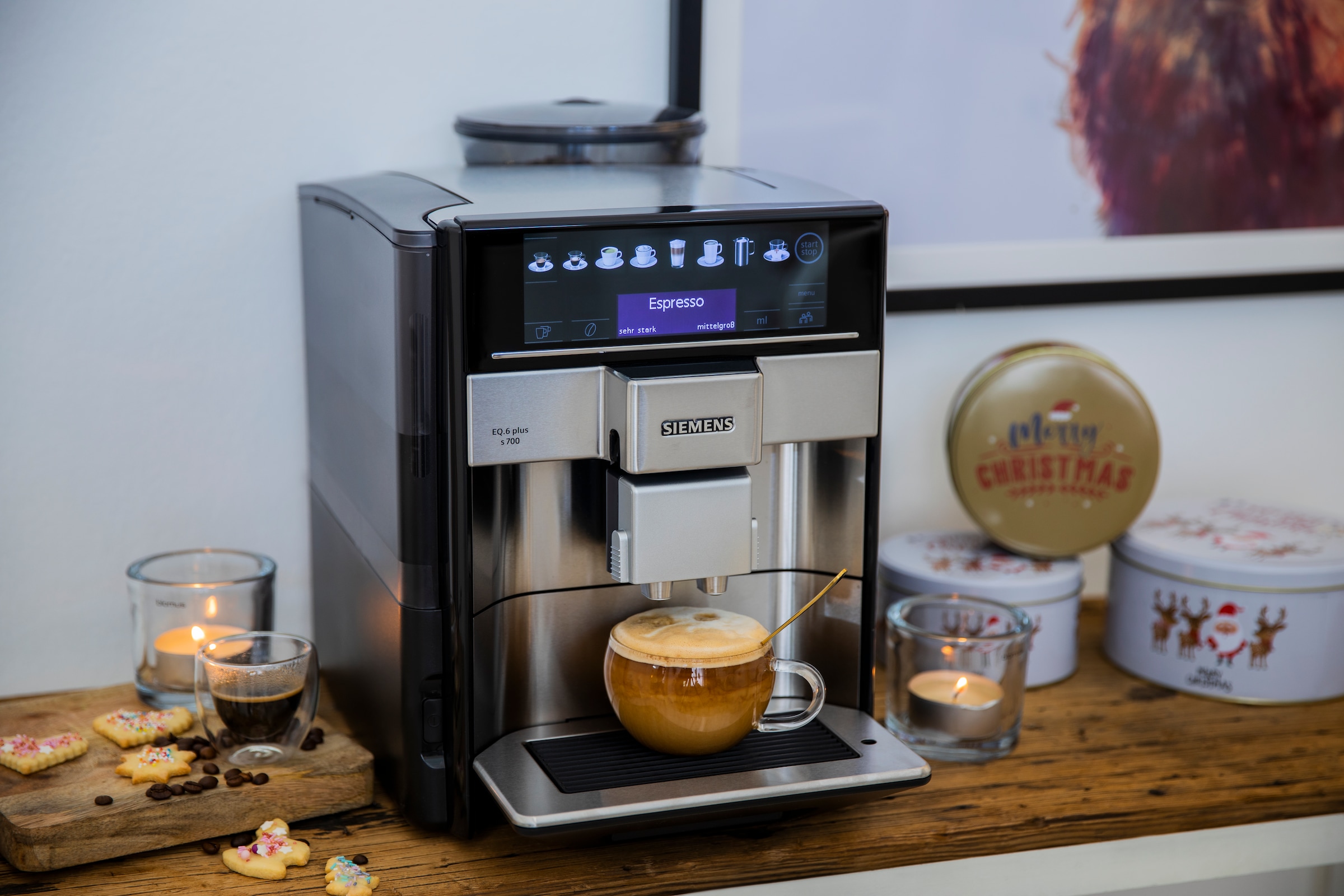 SIEMENS Kaffeevollautomat »EQ.6 plus TE657503DE«, 2 mit s700 Garantie 4 XXL 3 Tassenpodest Jahren Tassen gleichzeitig, Profile, beleuchtetes