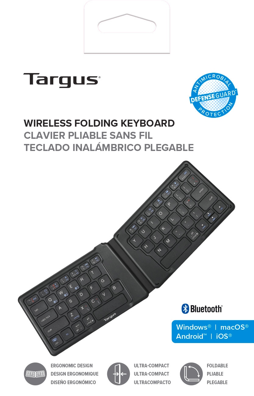 Targus ergonomische Tastatur »Ultra-Compact Ergo Bluetooth-Universal-Keyboard (UK)«, (ergonomische Form)