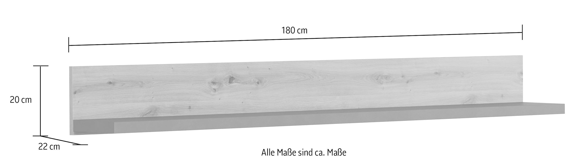 Home affaire Wandboard »Ambres«, (1 St.), matte Echtholzoptik, Breite 180 cm,  Türanschlag links oder rechts bequem kaufen