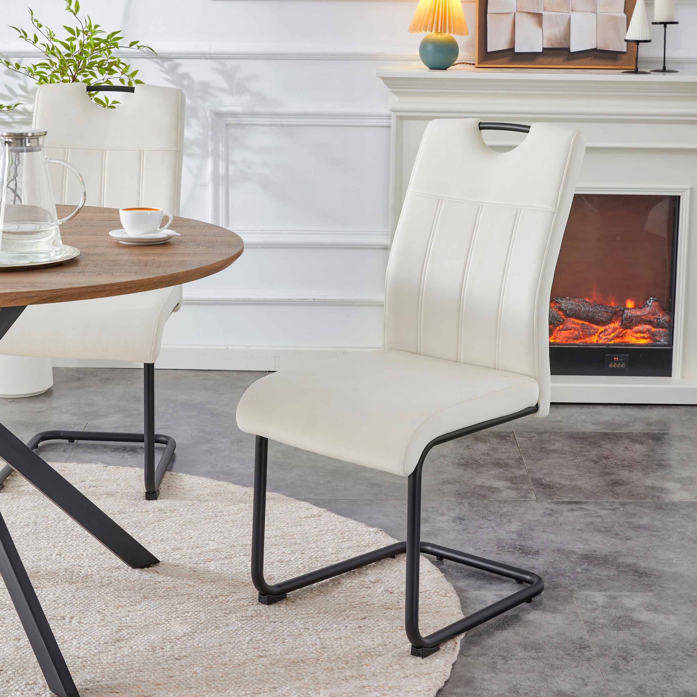 Home affaire Esszimmerstuhl »BRANDON, 2er Set, mit Metallgestell in matt schwarz« (Set) 2 Stk.in verschiedenen Farben, Belsatbarkeit pro Stuhl 120 kg
