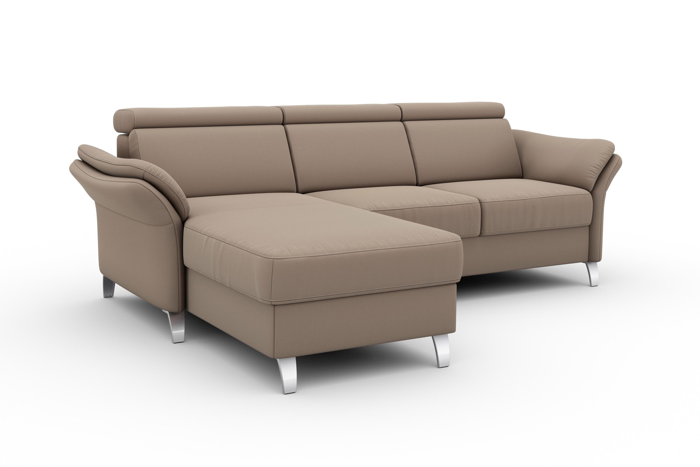 sit&more Ecksofa »Vincenzo L-Form«, inklusive Kopfteilverstellung, wahlweise mit Bettfunktion, Bettkasten