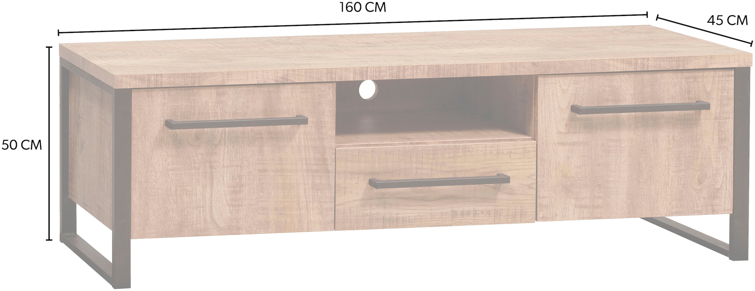 OMG Design TV-Schrank »Carriba Lowboard«, mit Soft-Close, Breite 160 cm