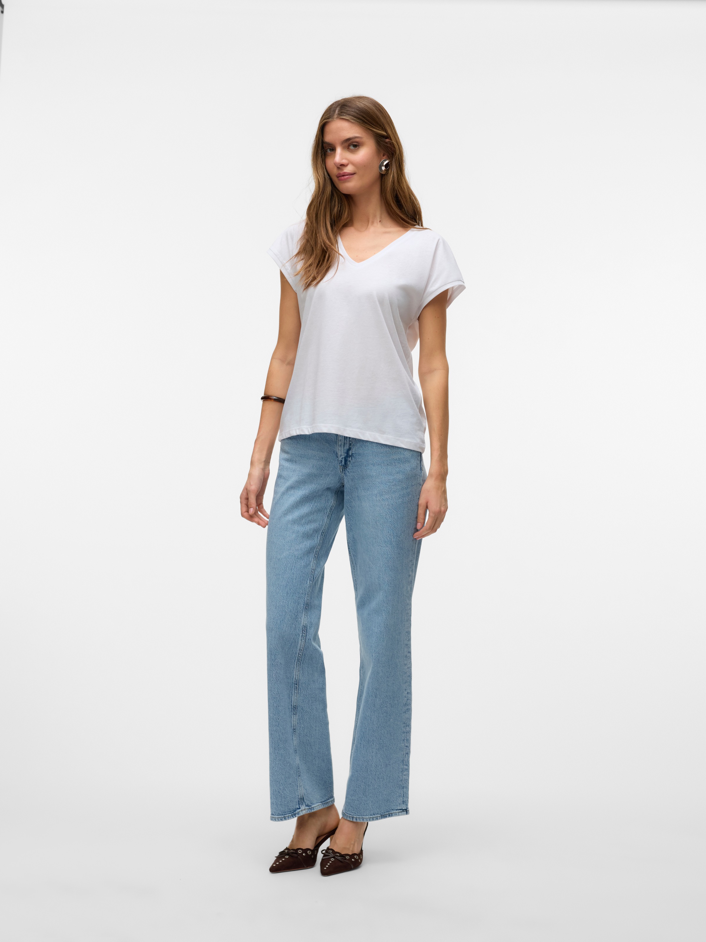 Vero Moda Kurzarmshirt »VMLUNA SS V-NECK TEE JRS NOOS«