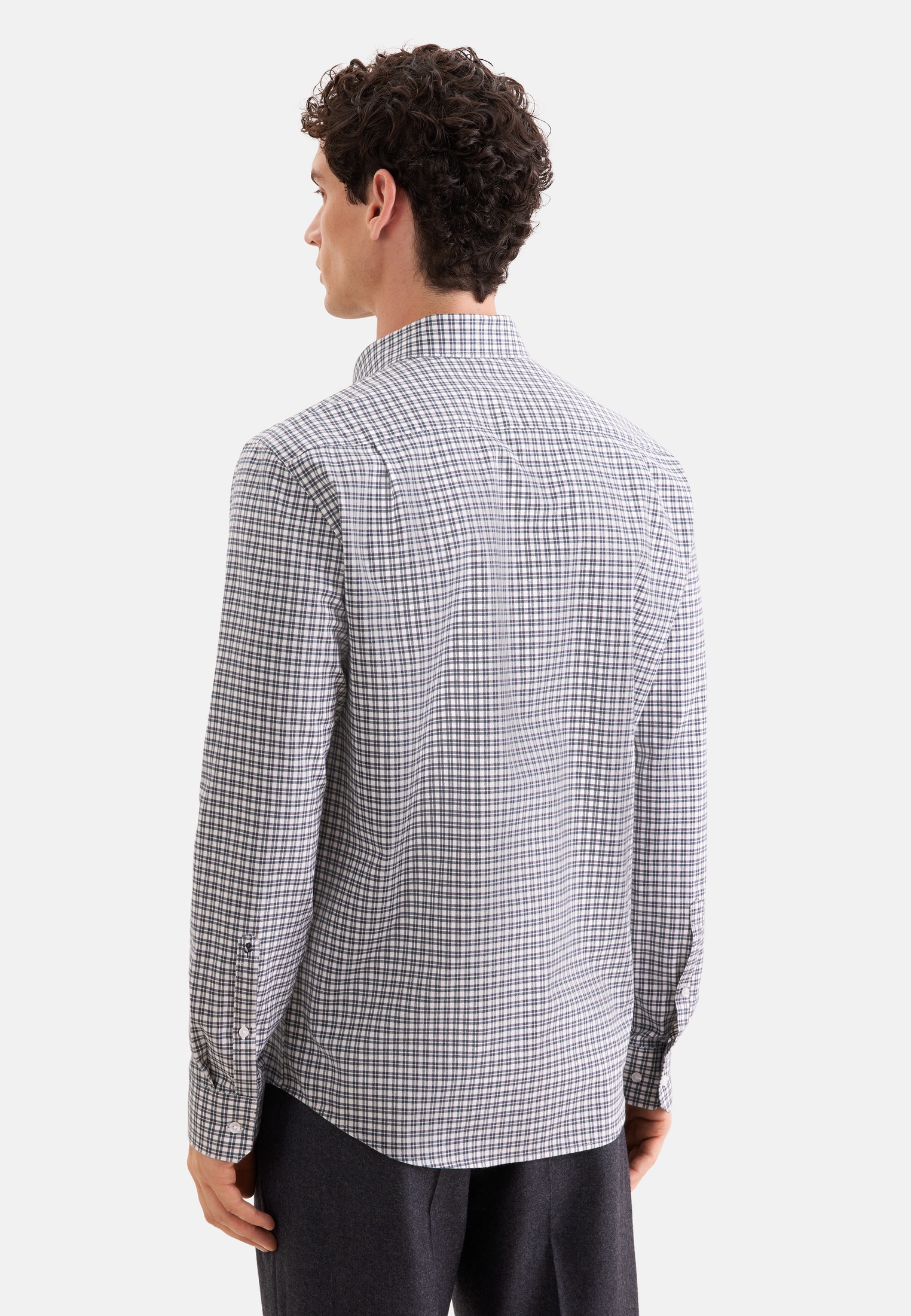 seidensticker Flanellhemd »Schwarze Rose« Comfort 1/1 Button-Down-Kragen Karo