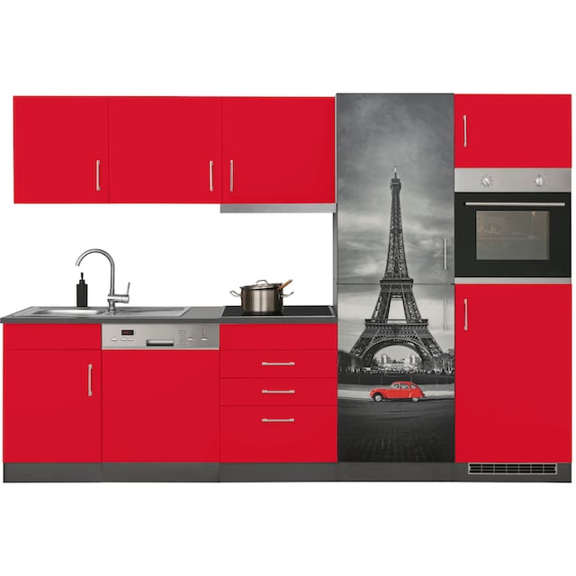 HELD MÖBEL Küchenzeile »Paris«, mit E-Geräten, Breite 290 cm, wahlweise mit  Induktionskochfeld auf Raten kaufen