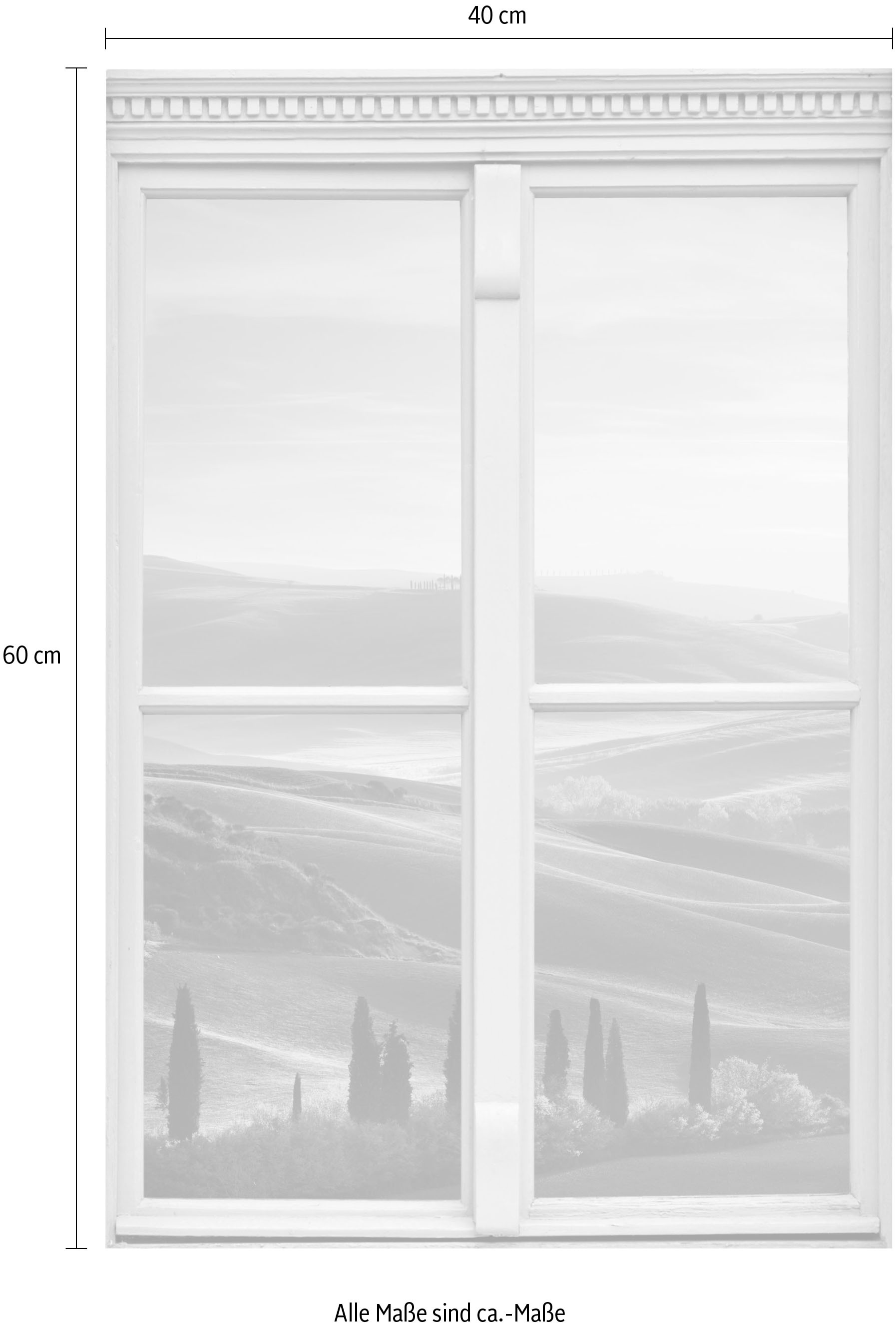 queence Wandsticker »Hügel« Wandsticker, Wandbild, selbstklebend, 3D, Fenster