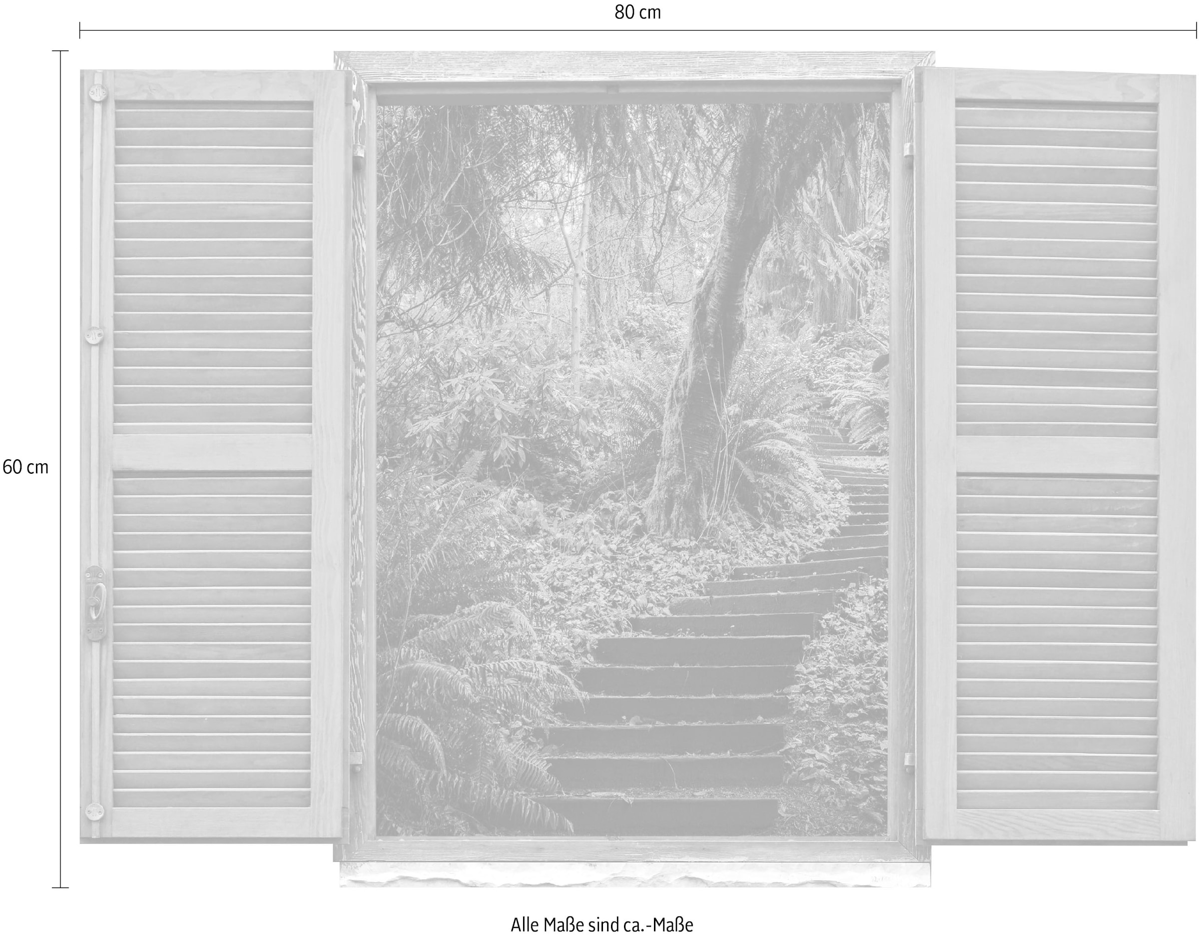 queence Wandtattoo »Waldweg«, (1 St.), Wandsticker, Wandbild, selbstklebend, 3D, Fenster