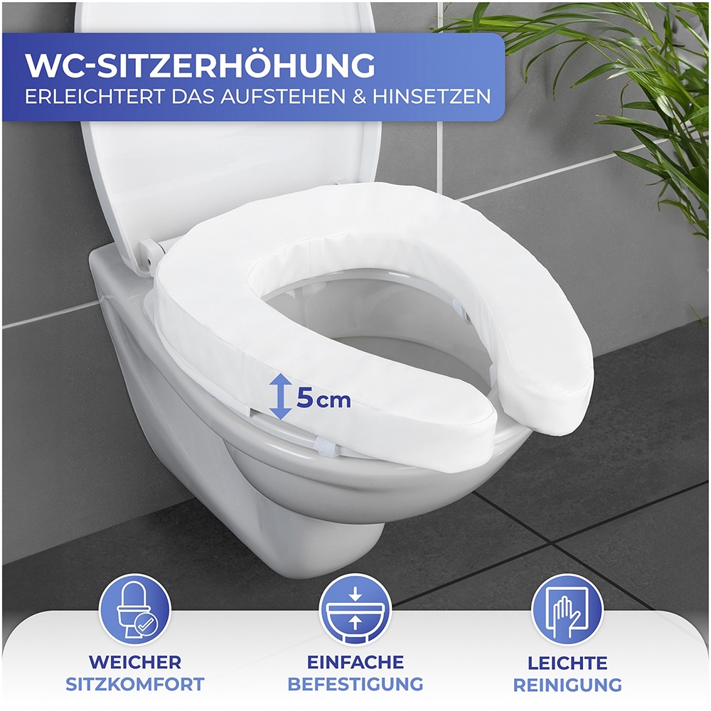 Maximex Toilettensitzerhöhung »WC-Sitzpolster SOFT«, 5 cm, gepolsterte Sitzerhöhung für alle gängigen Toilettenbrillen