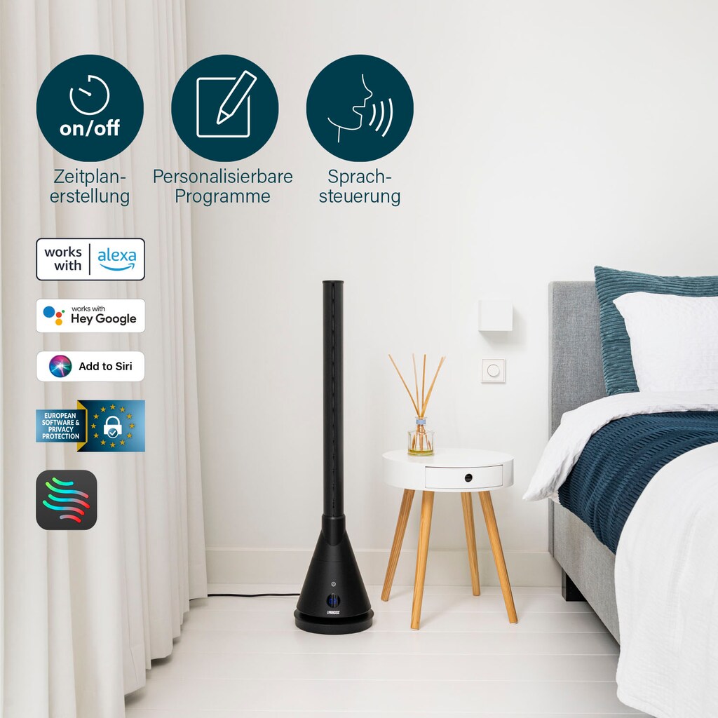 PRINCESS Heizlüfter »347000«, smarter, app-steuerbarer Heiz- und Kühlturm – Google, Alexa & Siri kompatibel