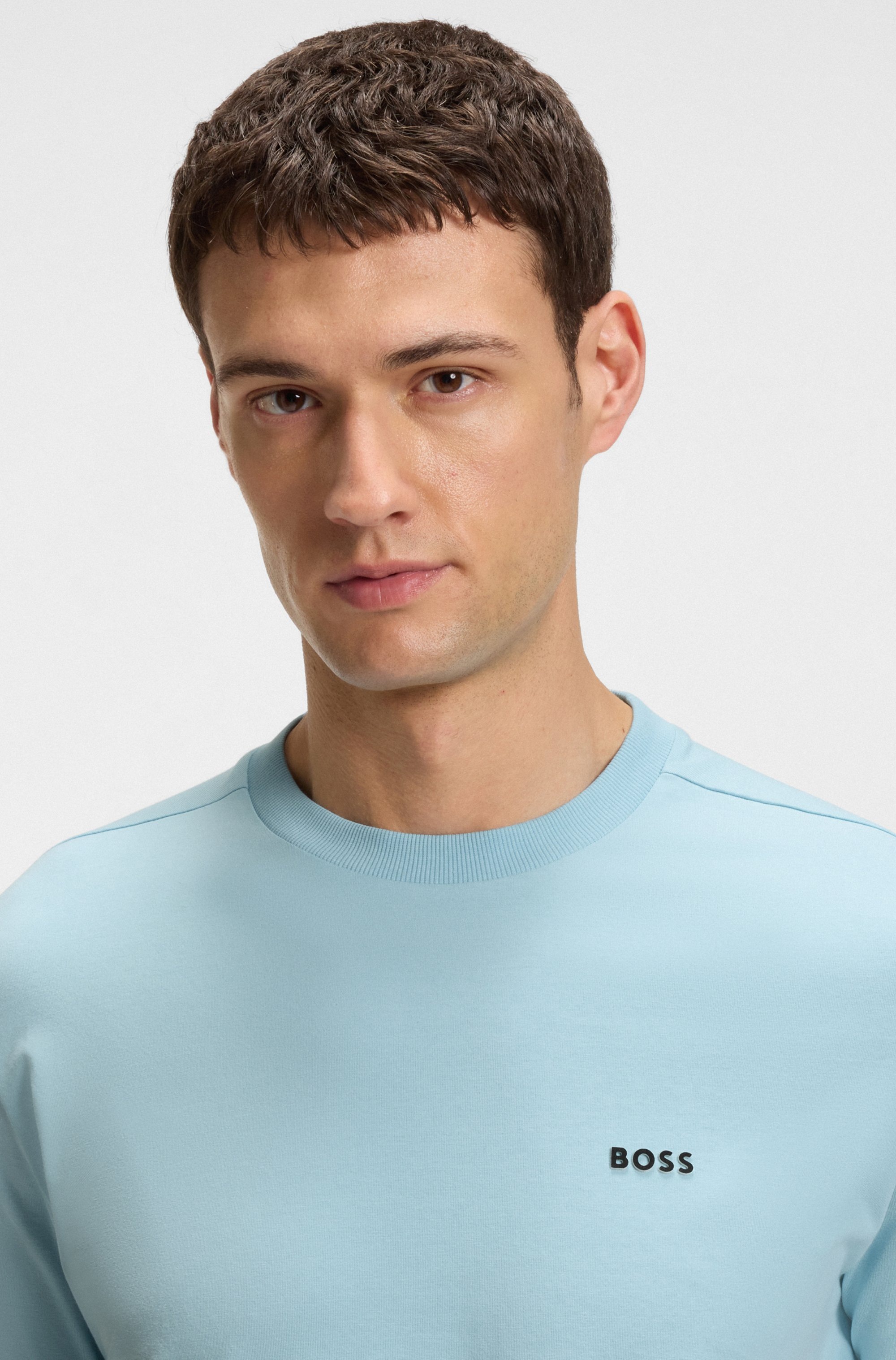 BOSS GREEN Rundhalsshirt »Tee«, mit gummiertem Kontrast-Logo