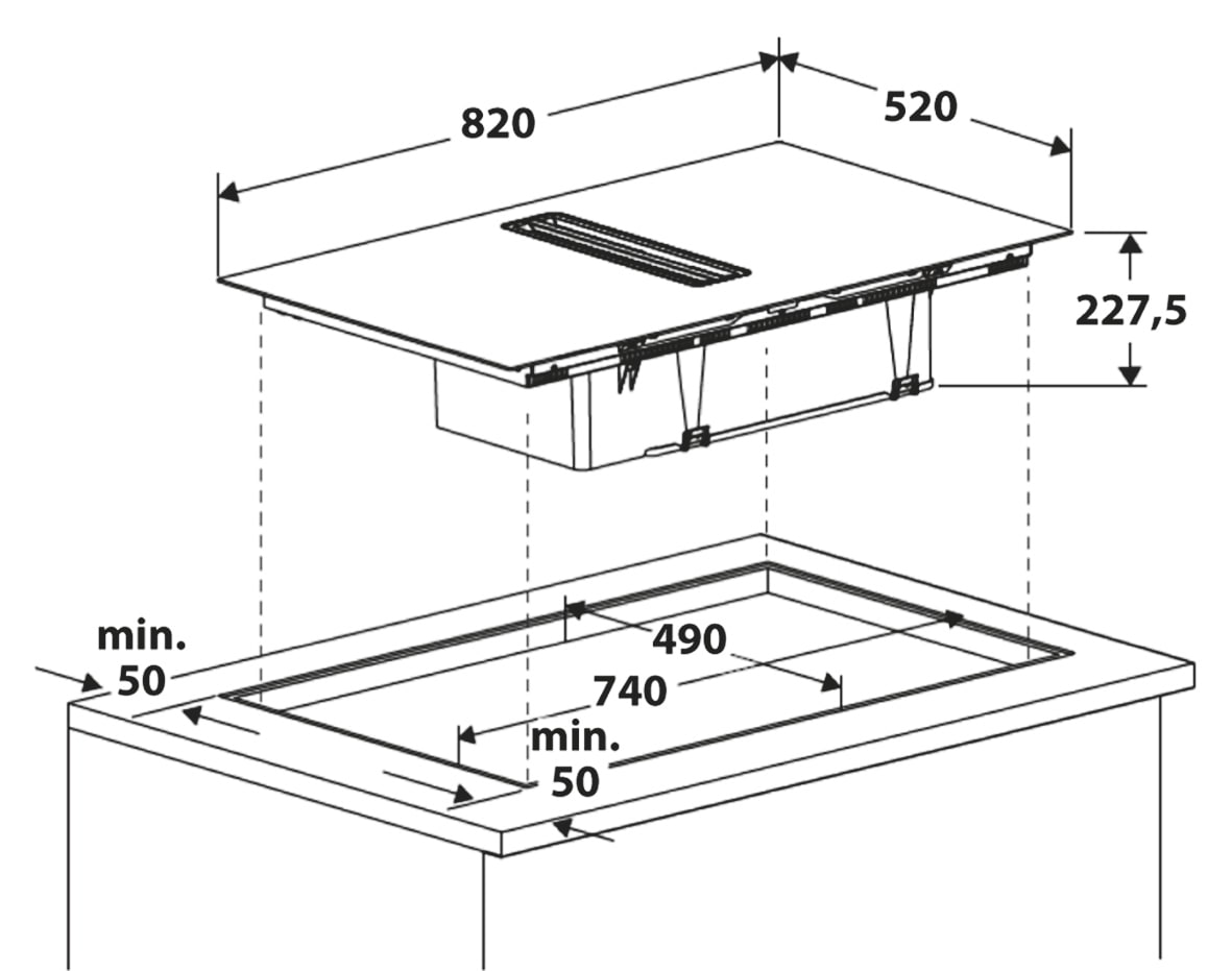 BAUKNECHT Kochfeld mit Dunstabzug »BVH80FFB01« Kochen mit integriertem Dunstabzug