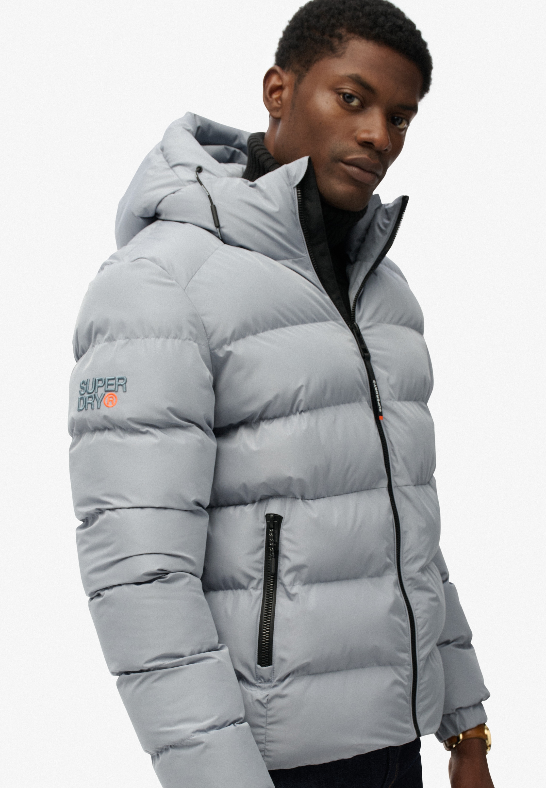 Superdry Steppjacke »HOODED SPORTS PUFFER JACKET« mit Kapuze Kunstfaser, relaxed fit