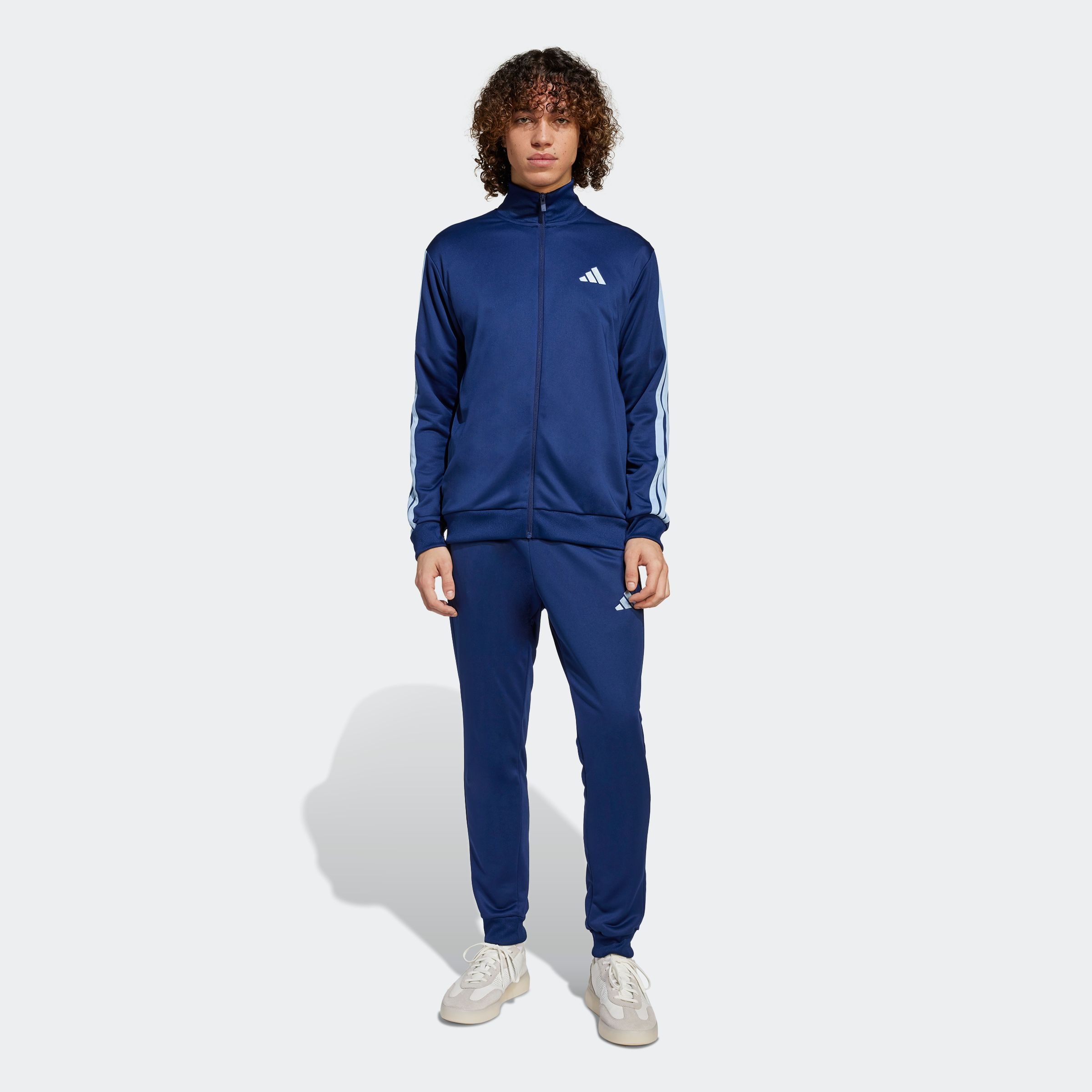 adidas Sportswear Trainingsanzug »M 3S FT TT TS«, (2 tlg.), drei Streifen Tracksuit aus weichem French-Terry-Material