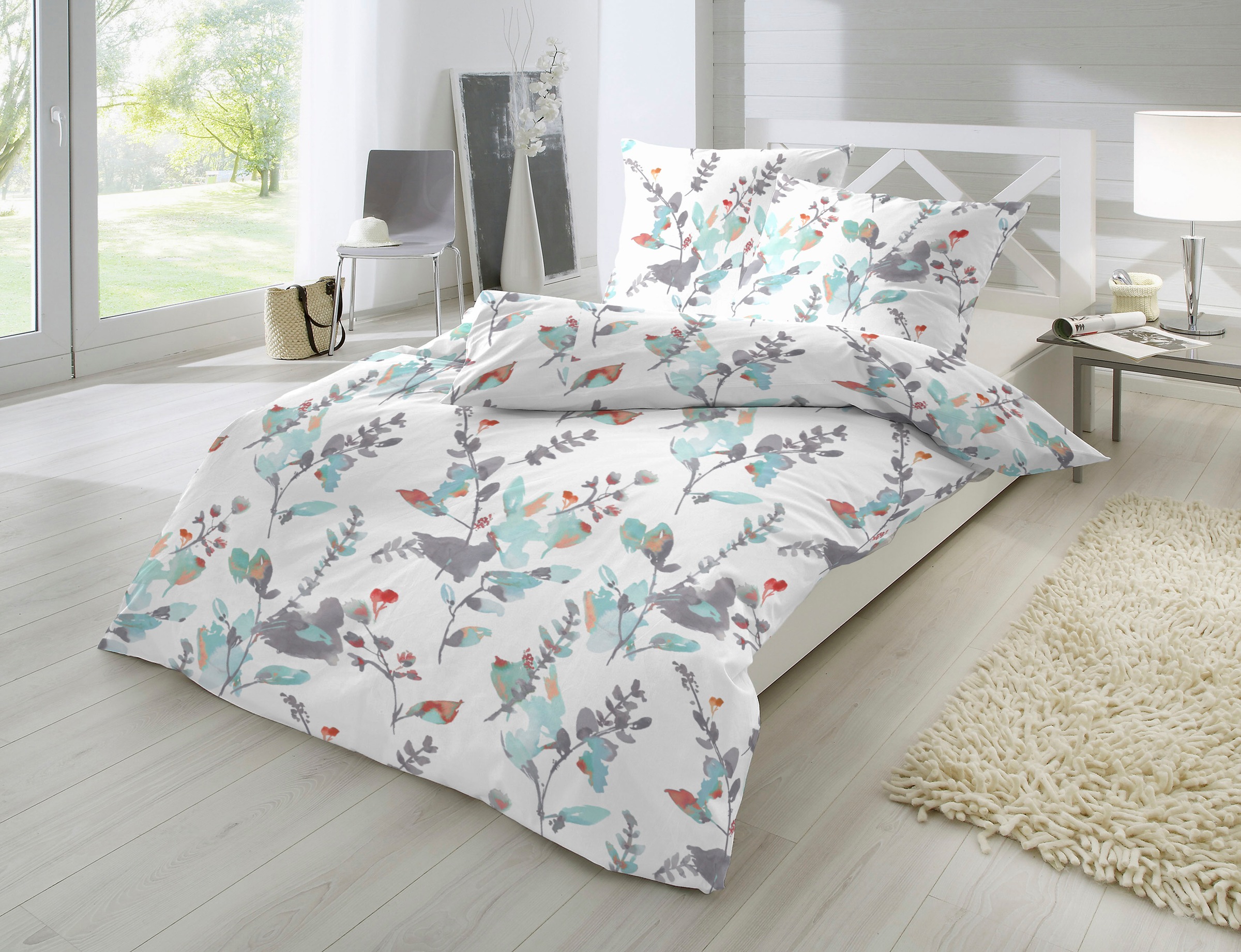 Primera Bettwäsche »Windspiel« 2 Stk. tlg. mit frischen Blumenranken
