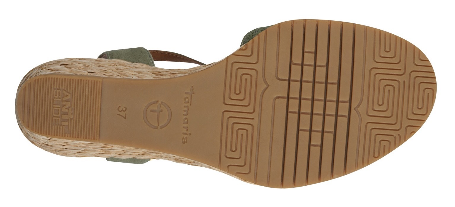 Tamaris Keilsandalette  , Sommerschuh, Riemchensandale mit T-Schmuckelement