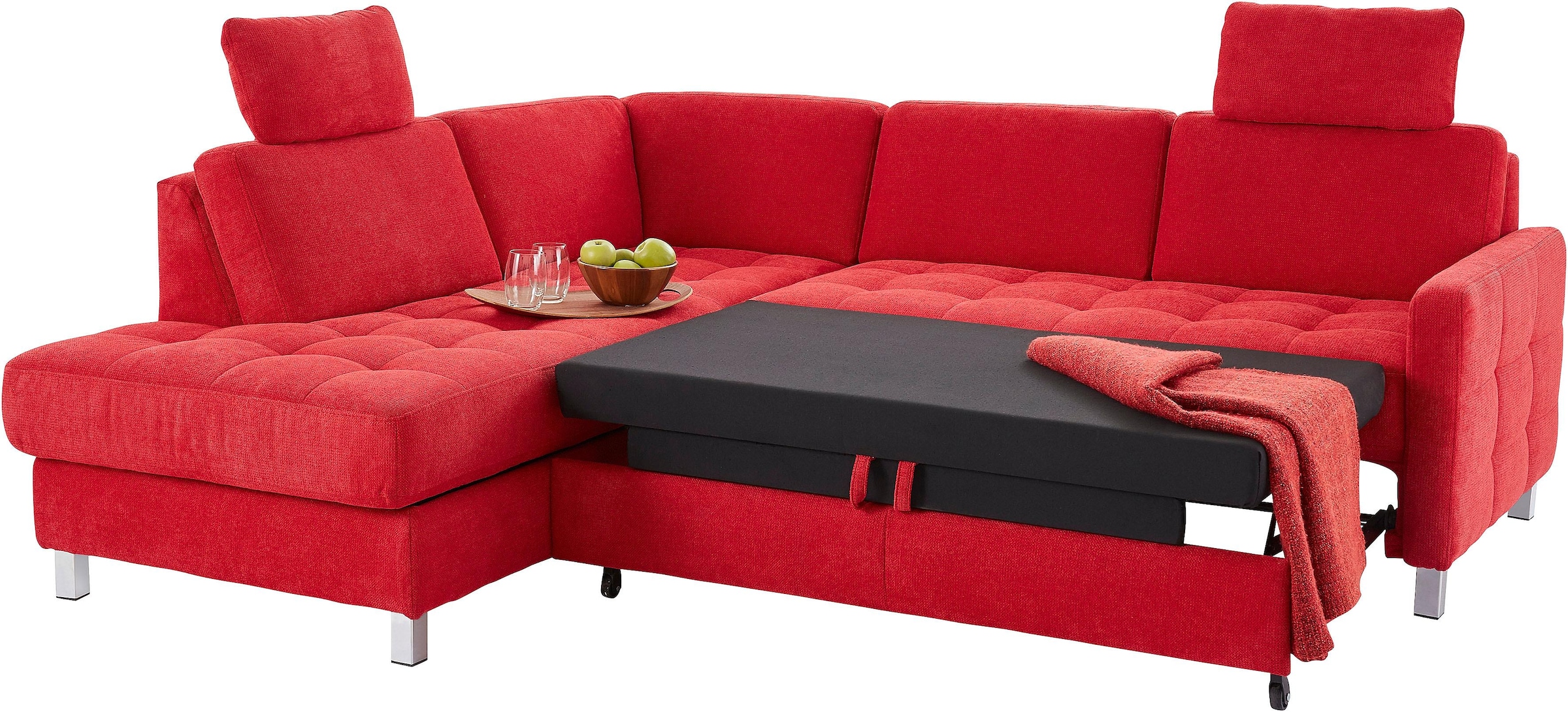 sit&more Ecksofa »Pablo L-Form«, wahlweise mit Bettfunktion