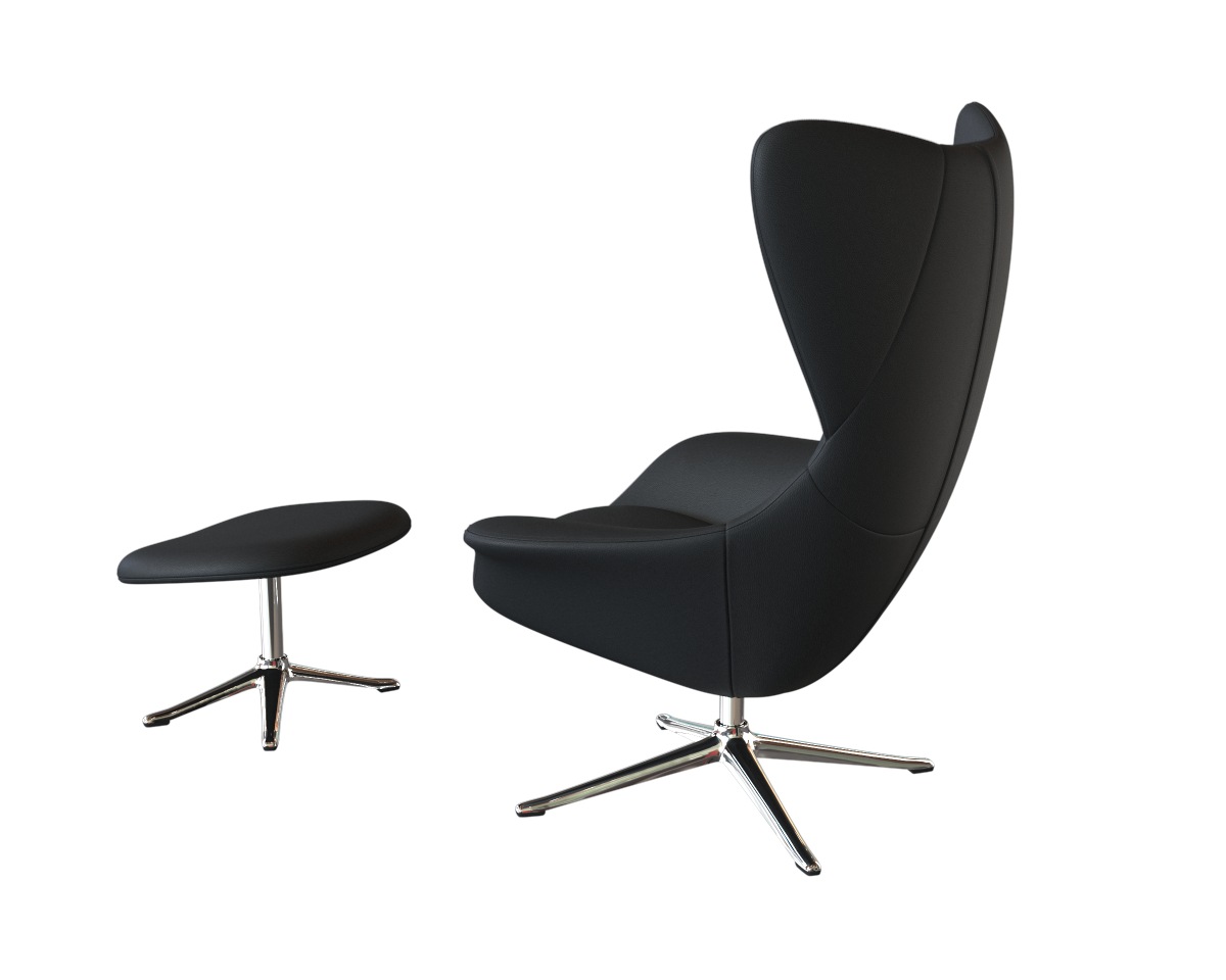 FLEXLUX Polsterhocker »Stilo Fußstütze, für Beinauflage zur besseren Entspannung,«, Fuß Aluminium, Fußhocker für Drehsessel