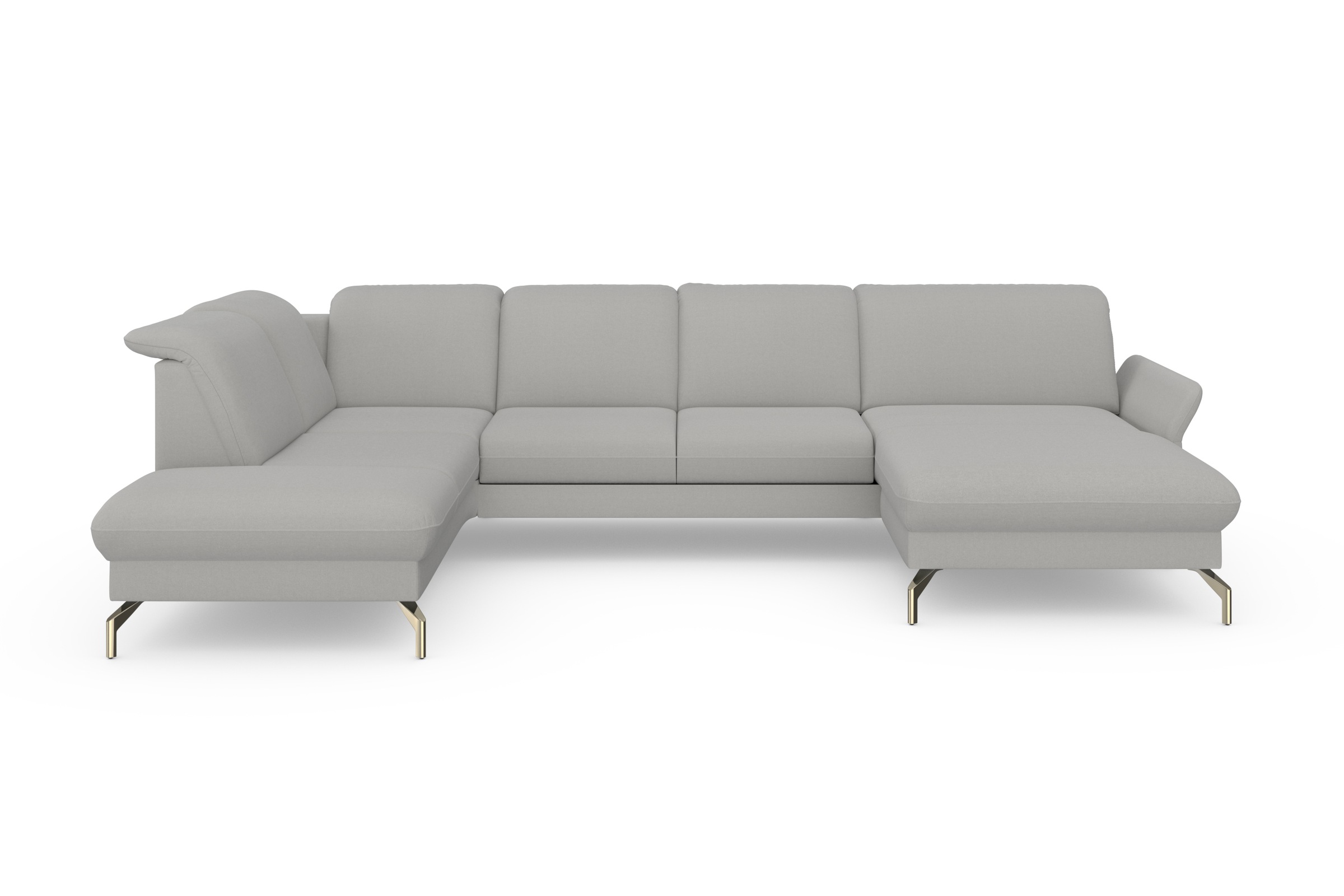 sit&more Wohnlandschaft »Fashion U-Form«, wahlweise mit Kopfteilverstellung, Vorziehsitz, motorisch, Nickelfüße