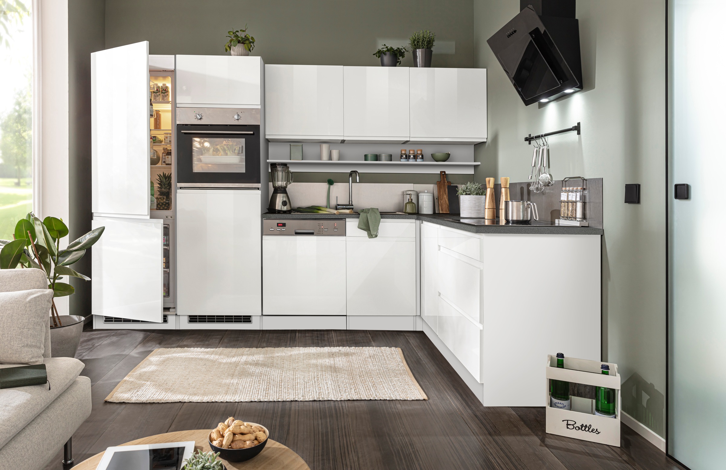 KOCHSTATION Winkelküche »KS-Virginia«, Stellbreite 290/190 cm cm, wahlweise mit Induktion