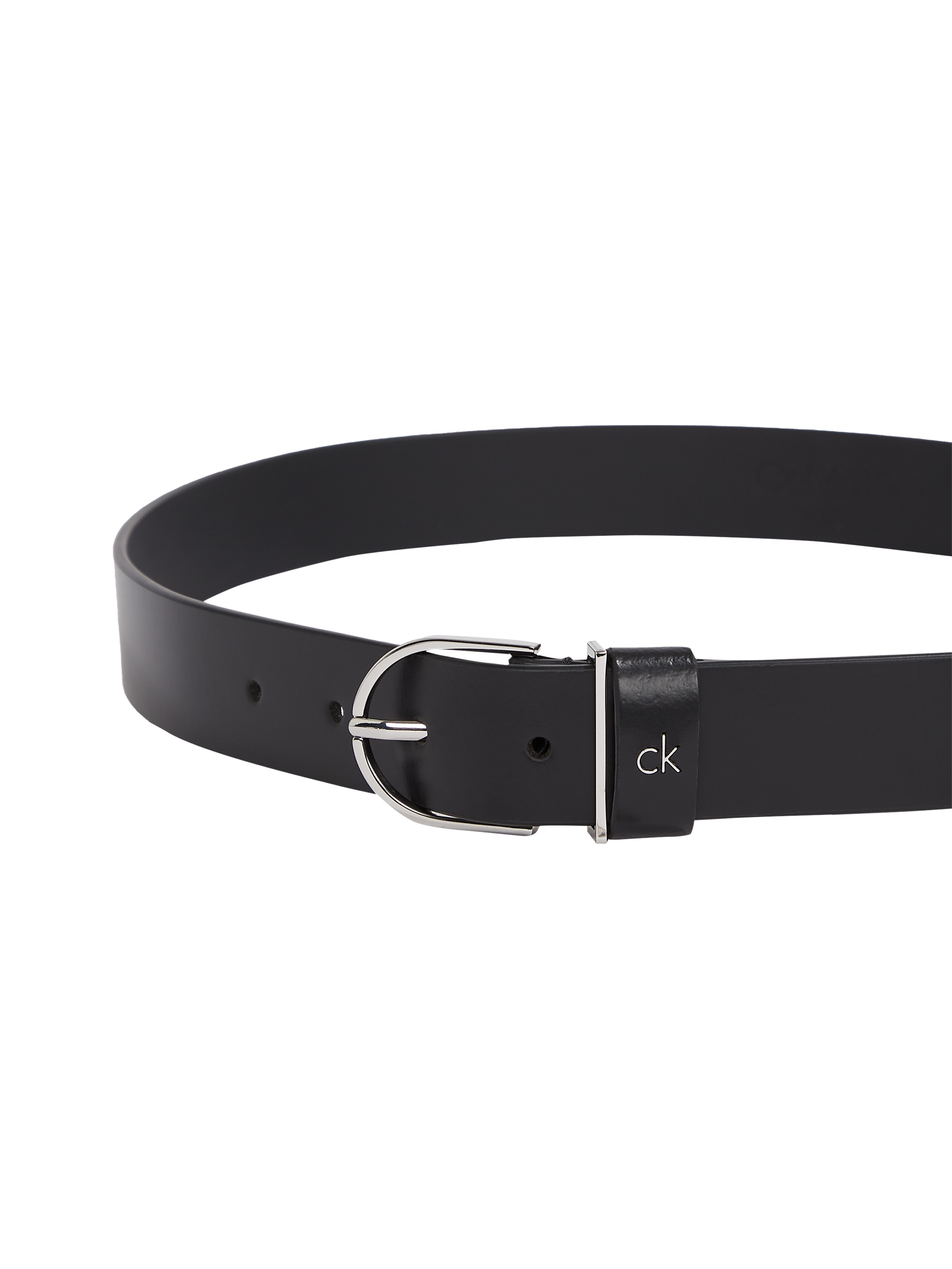 Calvin Klein Ledergürtel »CK METAL LOOP RND BUCKLE 3.0«, Logoschriftzug, Einfachdornschließe