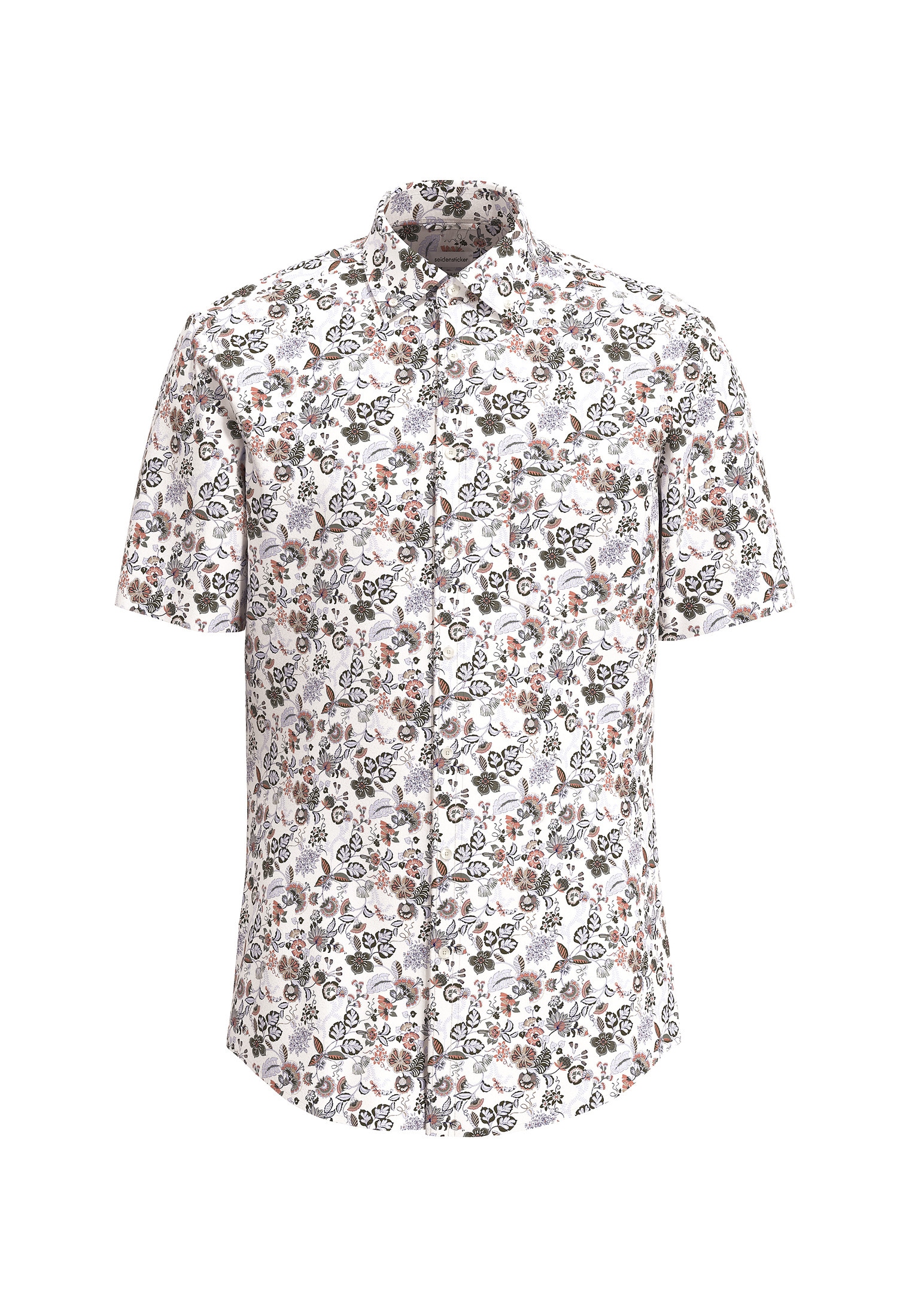 seidensticker Businesshemd »Regular«, Regular Kurzarm Button-Down-Kragen Druck