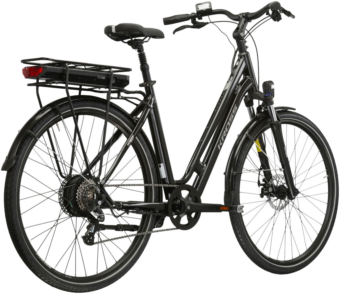 Kross E-Bike »E-Citybike Sentio Hybrid 1.0 28 Zoll schwarz«, 8 Gang, microSHIFT, M26S, Heckmotor 250 W, Pedelec, Elektrofahrrad für Damen und Herren