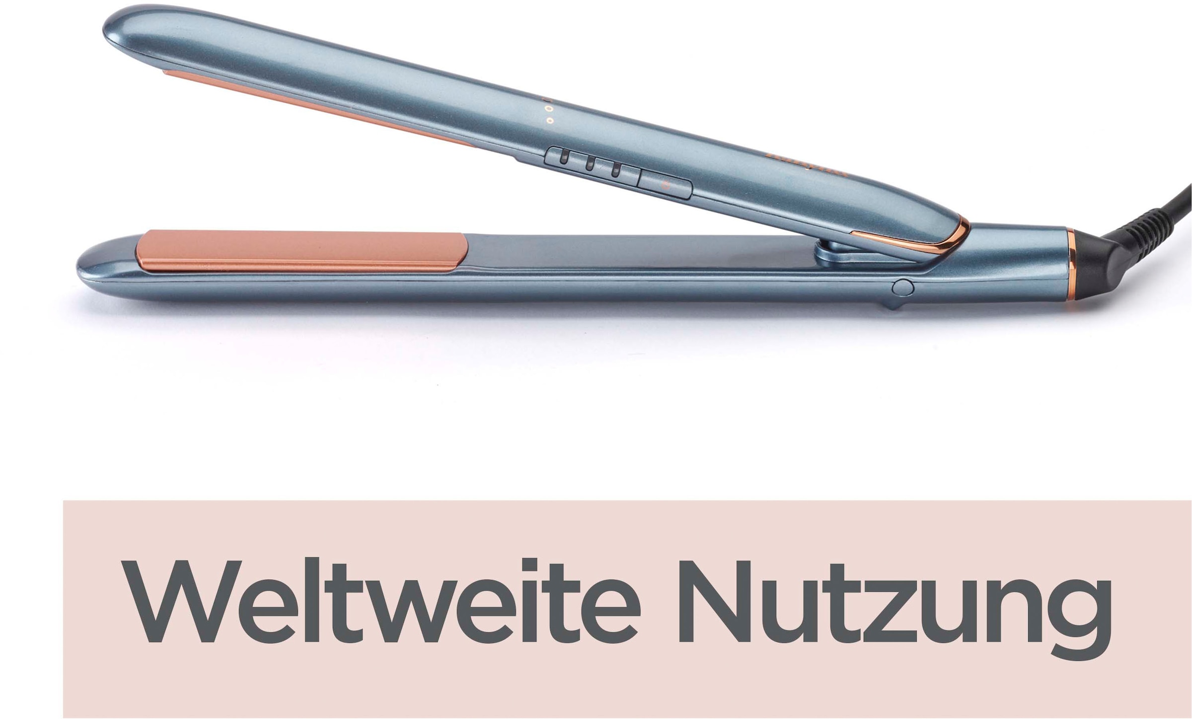 BaByliss Glätteisen »BaByliss Denim Luxe Glätteisen mit Titan-Keramikplatten, ST251PE« 3 Temperaturstufen bis 235 °C, schnelles Aufheizen, 25 mm Platten