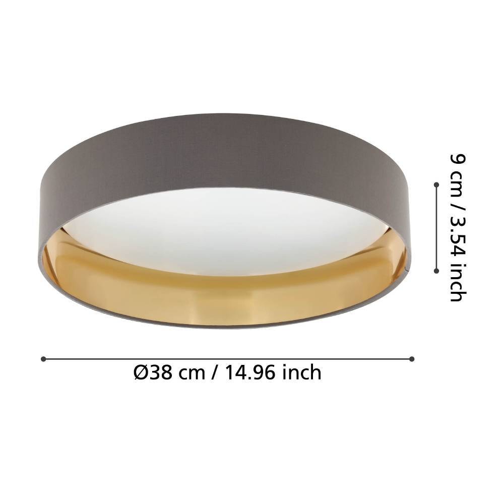 EGLO LED Deckenleuchte »Maserlo«, 1 flammig, Leuchtmittel LED-Modul | LED fest integriert, Stofflampe Maserlo2 Ø38 x H9 cm, LED-Platine, Textilschirm